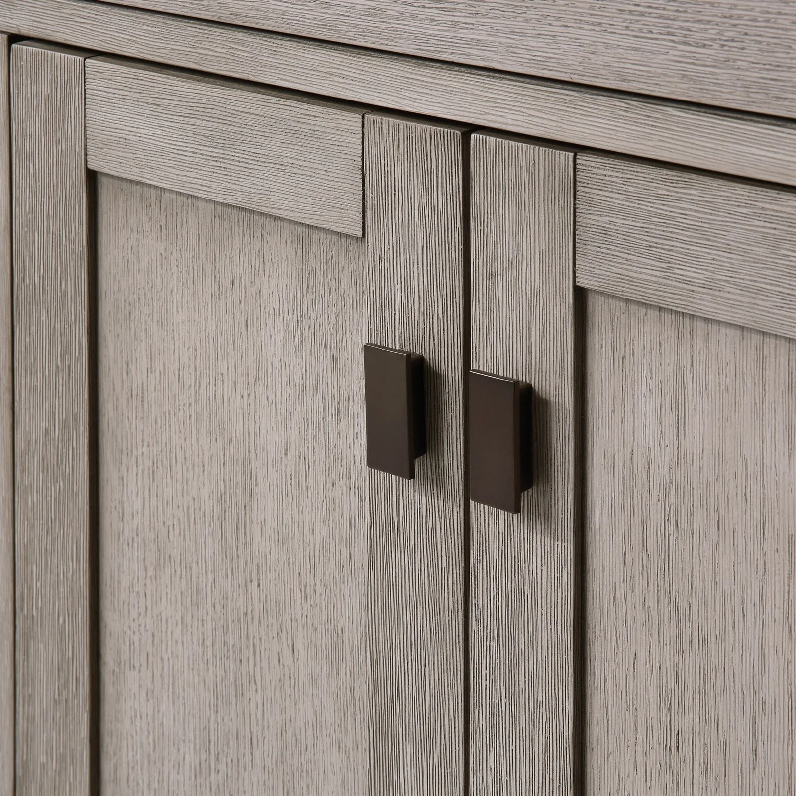 Water Creation Chestnut 60" Double Sink Carrara White Marble Countertop Vanity In Grey Oak with Mirrors - Image 5