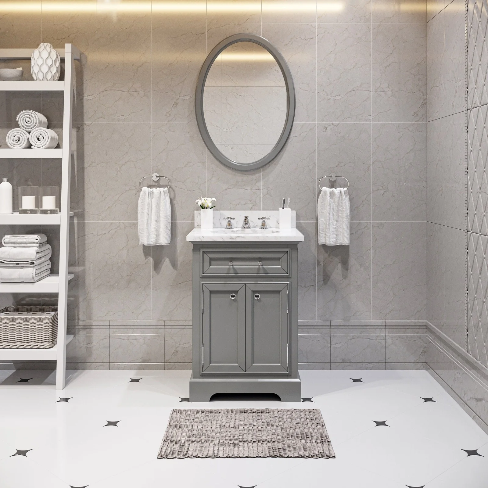 Water Creation Derby 24" Cashmere Grey Single Sink Bathroom Vanity From The Derby Collection