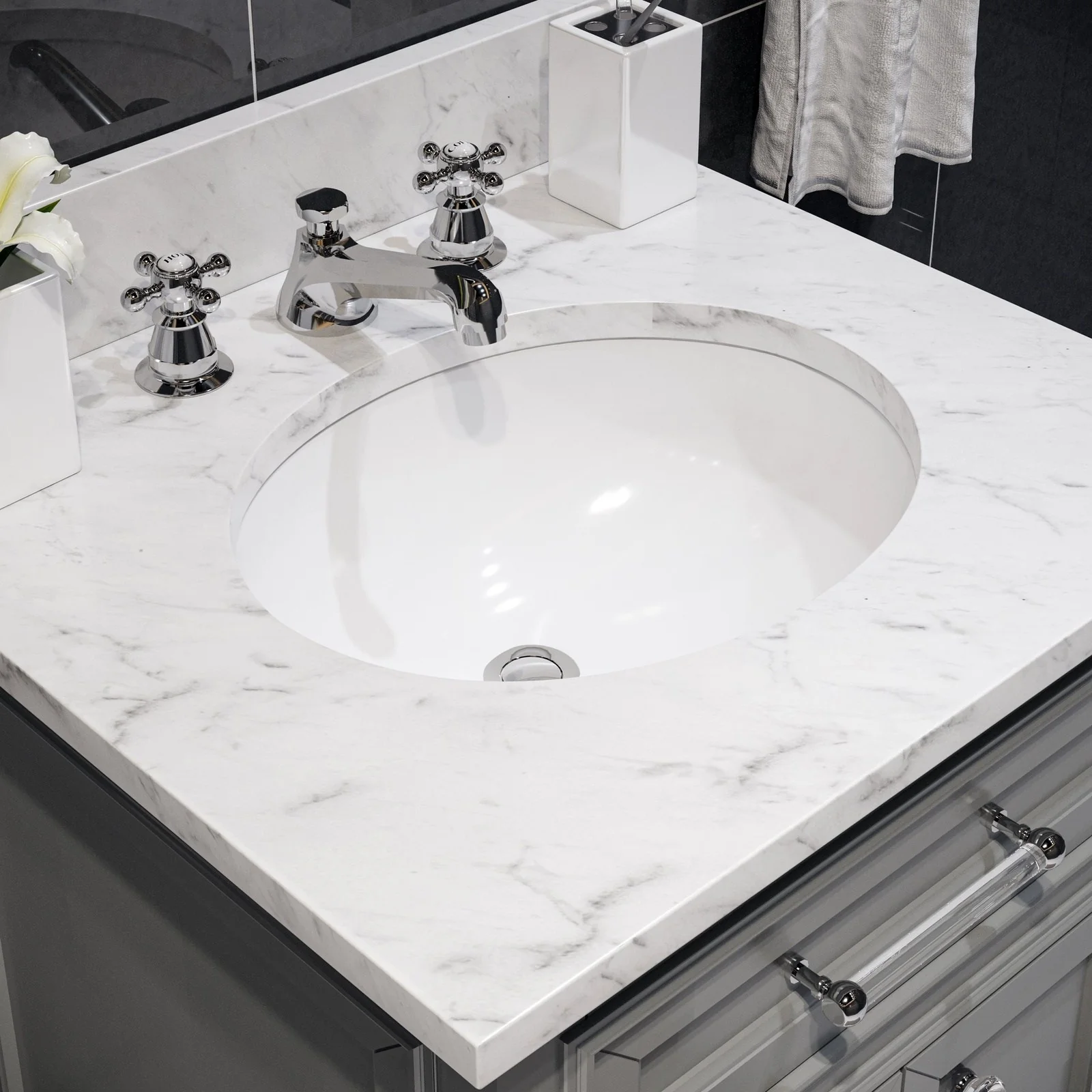 Water Creation Derby 24" Cashmere Grey Single Sink Bathroom Vanity From The Derby Collection - Image 4