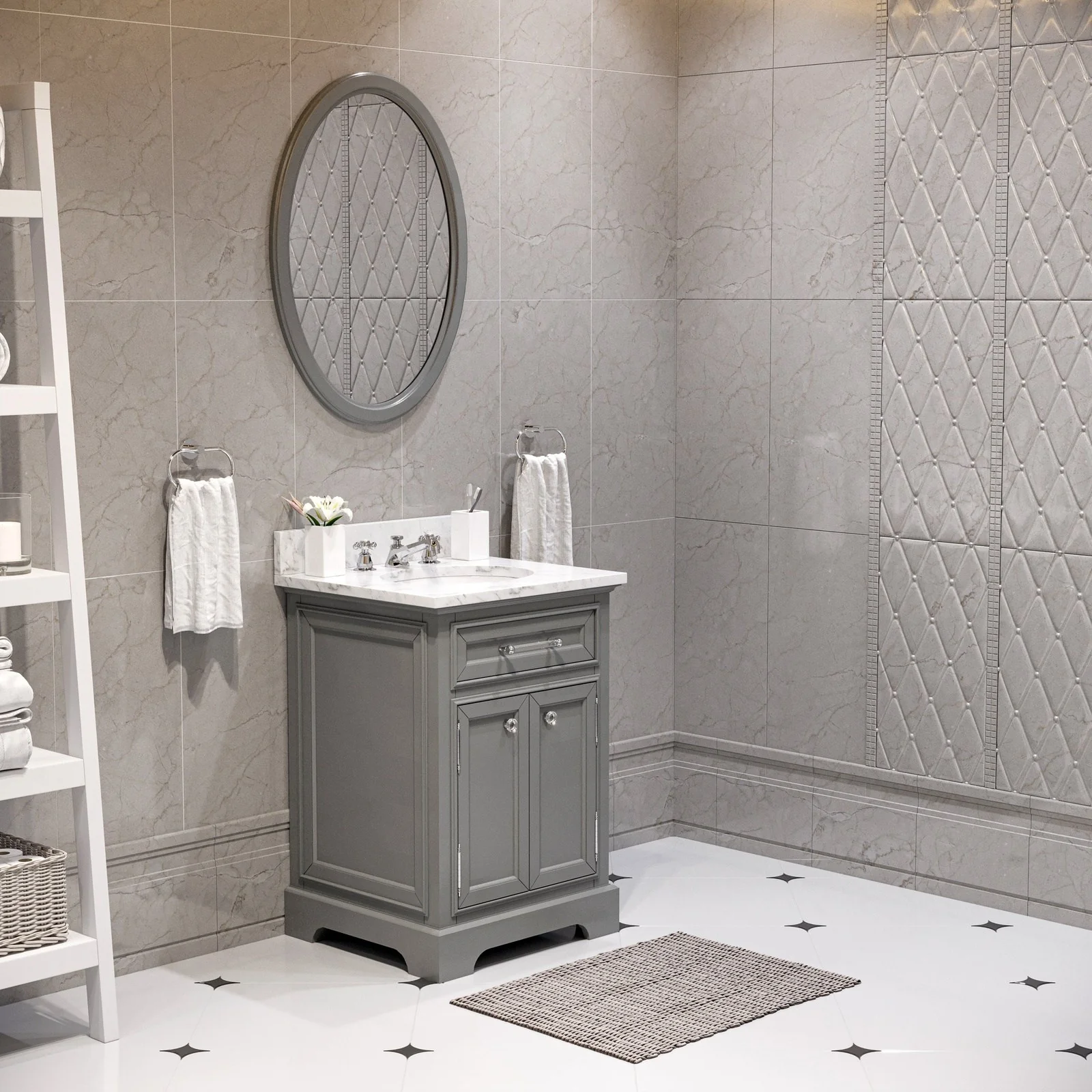 Water Creation Derby 24" Cashmere Grey Single Sink Bathroom Vanity With Faucet From The Derby Collection - Image 2