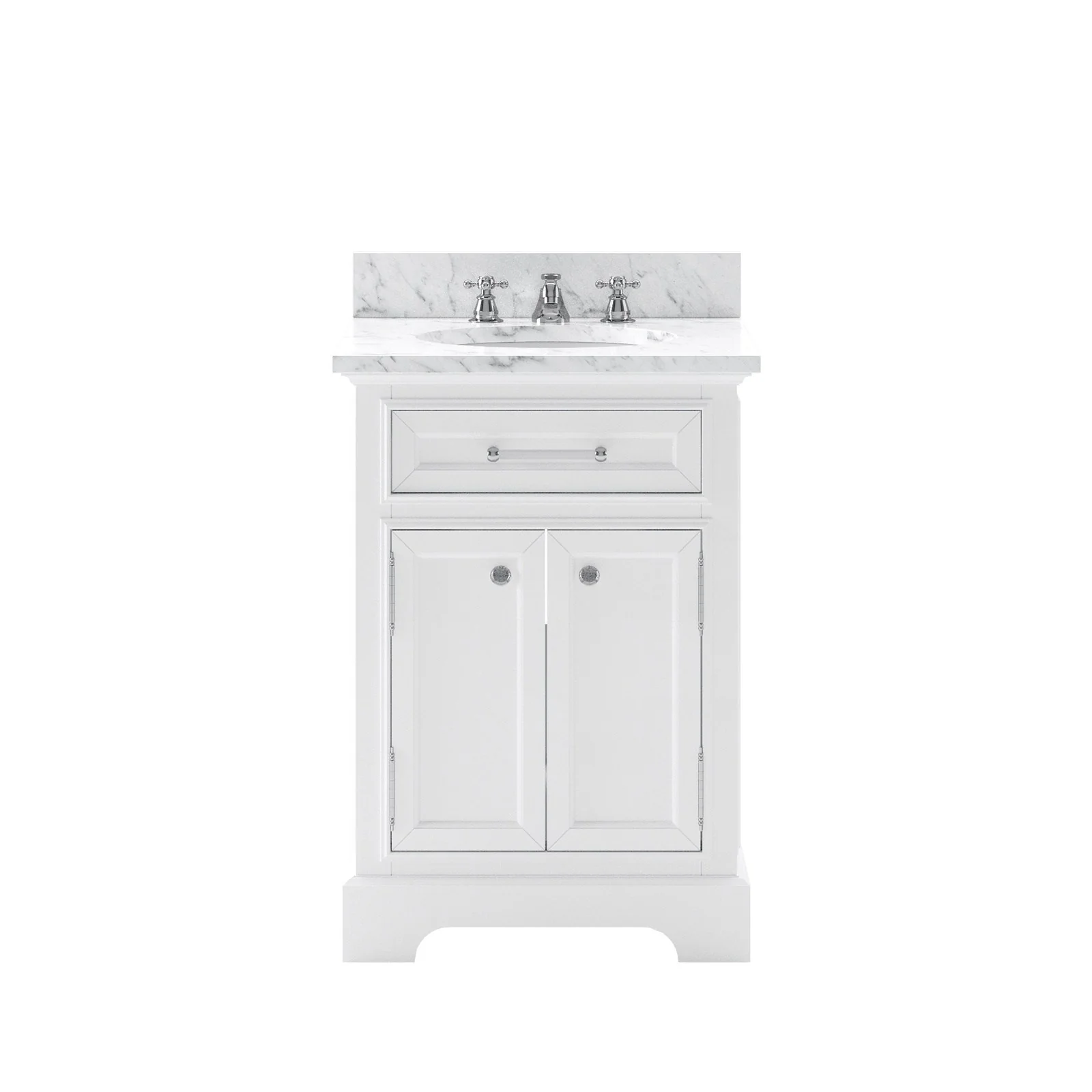 Water Creation Derby 24" Pure White Single Sink Bathroom Vanity With Faucet From The Derby Collection - Image 3
