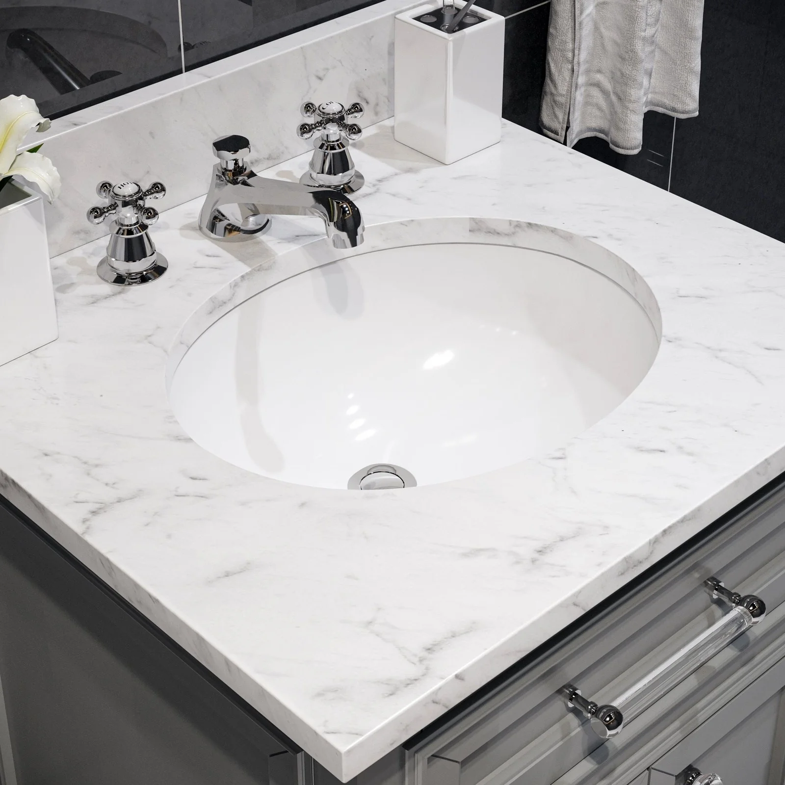 Water Creation Derby 30" Cashmere Grey Single Sink Bathroom Vanity With Faucet From The Derby Collection - Image 5