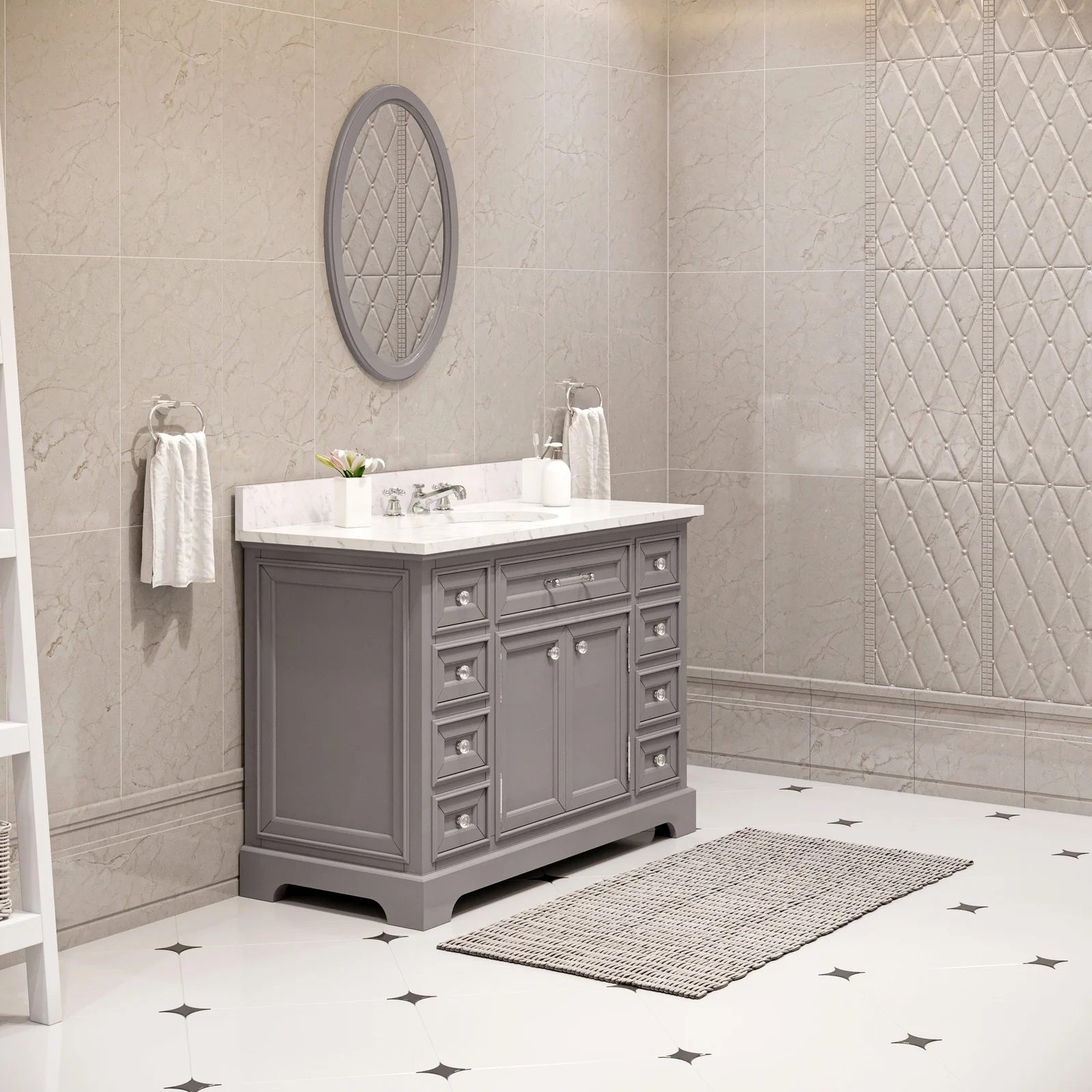 Water Creation Derby 48" Cashmere Grey Single Sink Bathroom Vanity With Faucet From The Derby Collection - Image 2