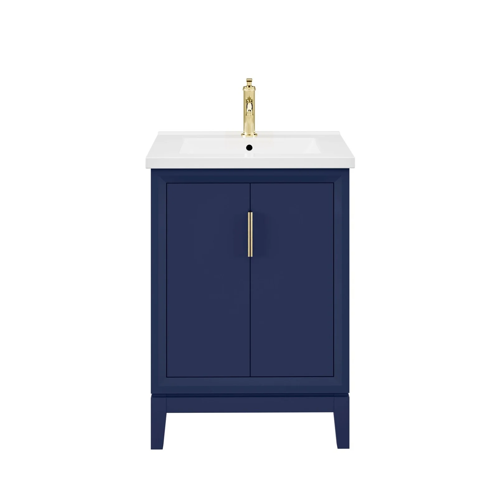Water Creation Elise 24" Integrated Ceramic Sink Top Vanity in Monarch Blue with Modern Single Faucet - Image 4