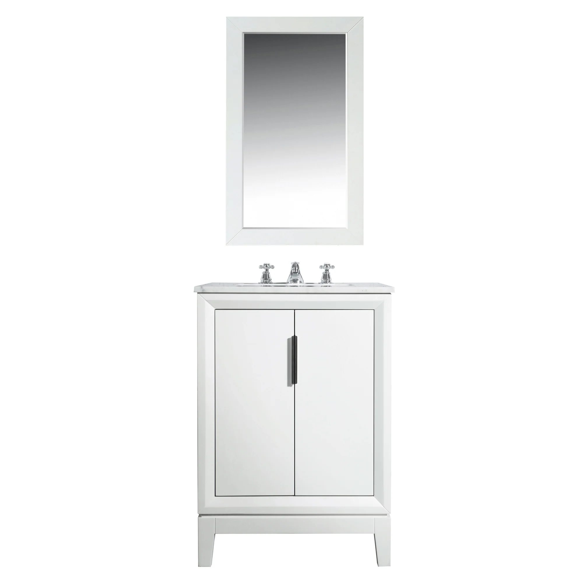 Water Creation Elizabeth 24" Single Sink Carrara White Marble Vanity In Pure White - Image 5