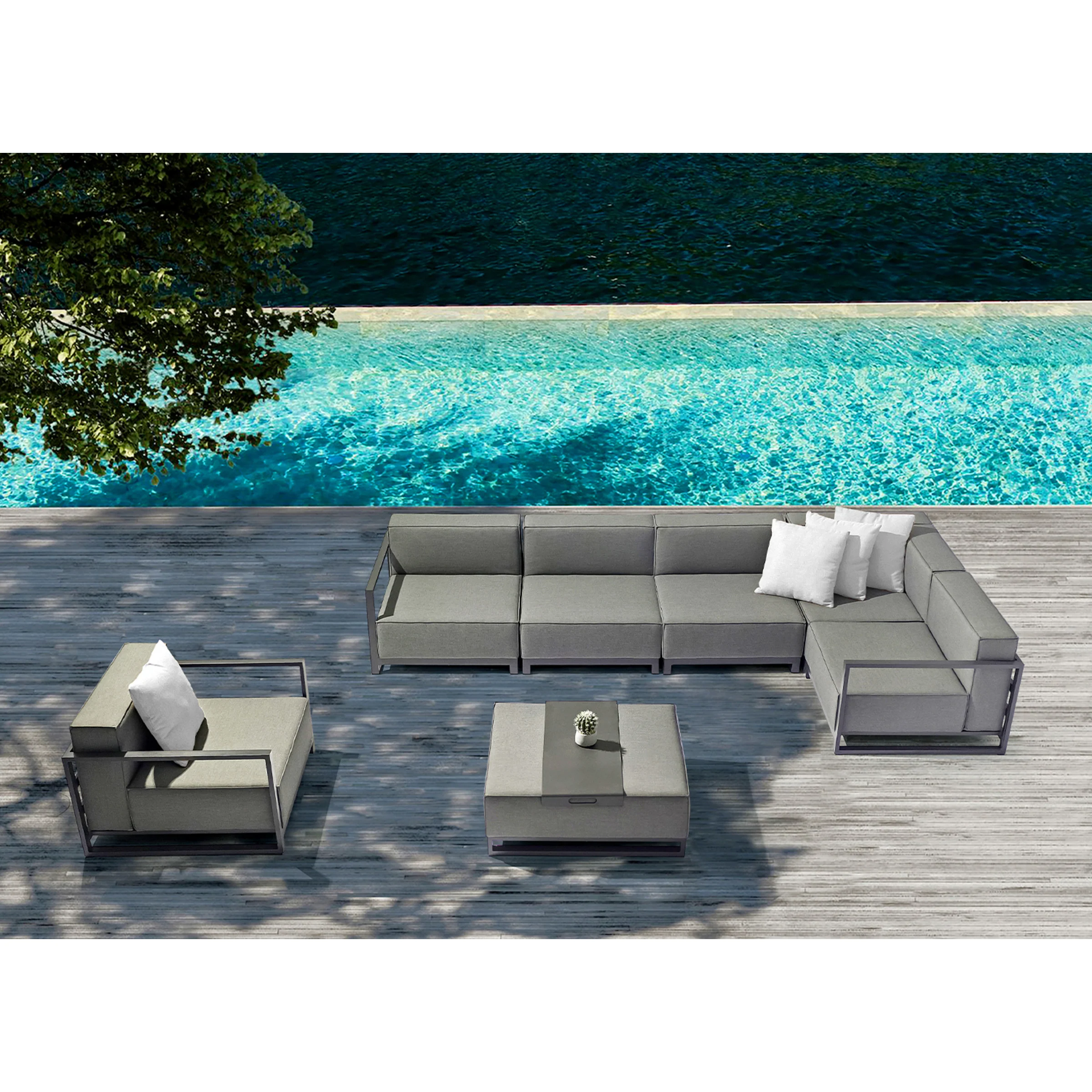 Whiteline Modern Living Sensation Indoor/Outdoor Modular Armless Chair