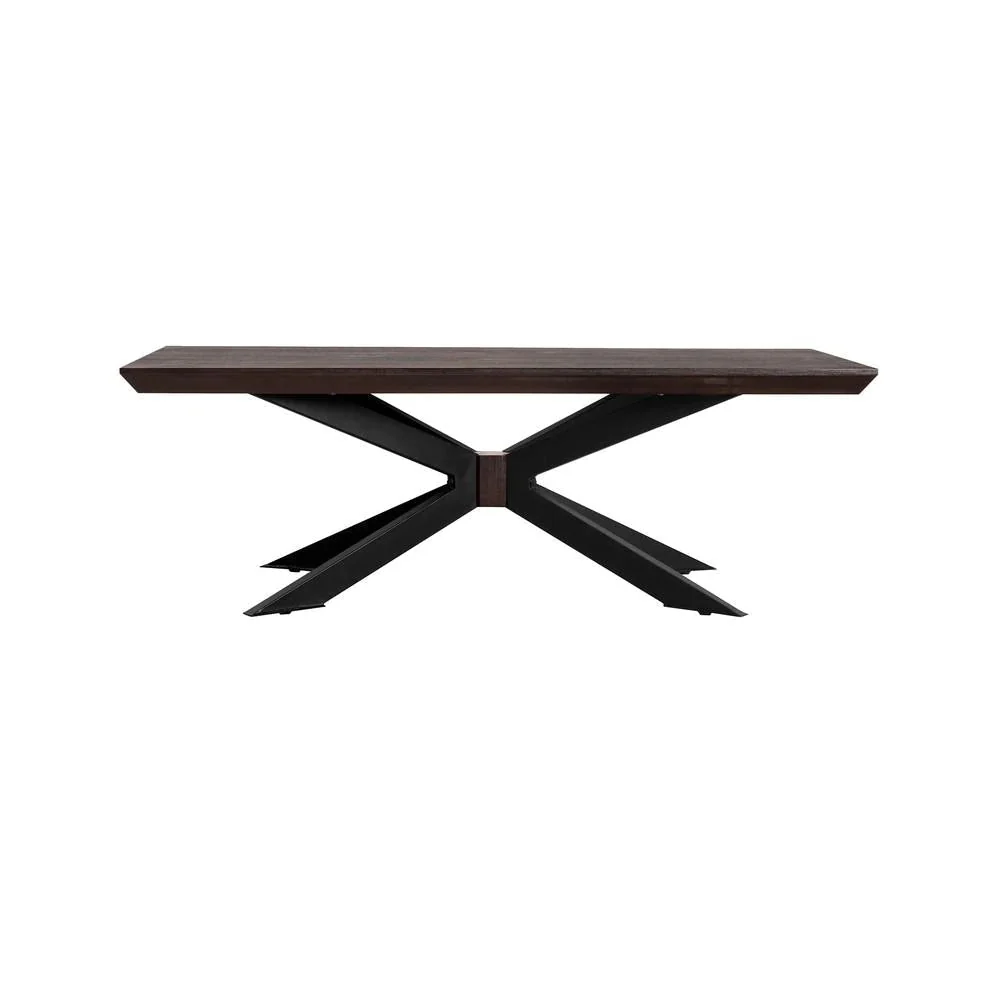 Benzara Wooden Coffee Table With Intersected Double X Shaped Legs, Brown And Black BM236480 - Image 3