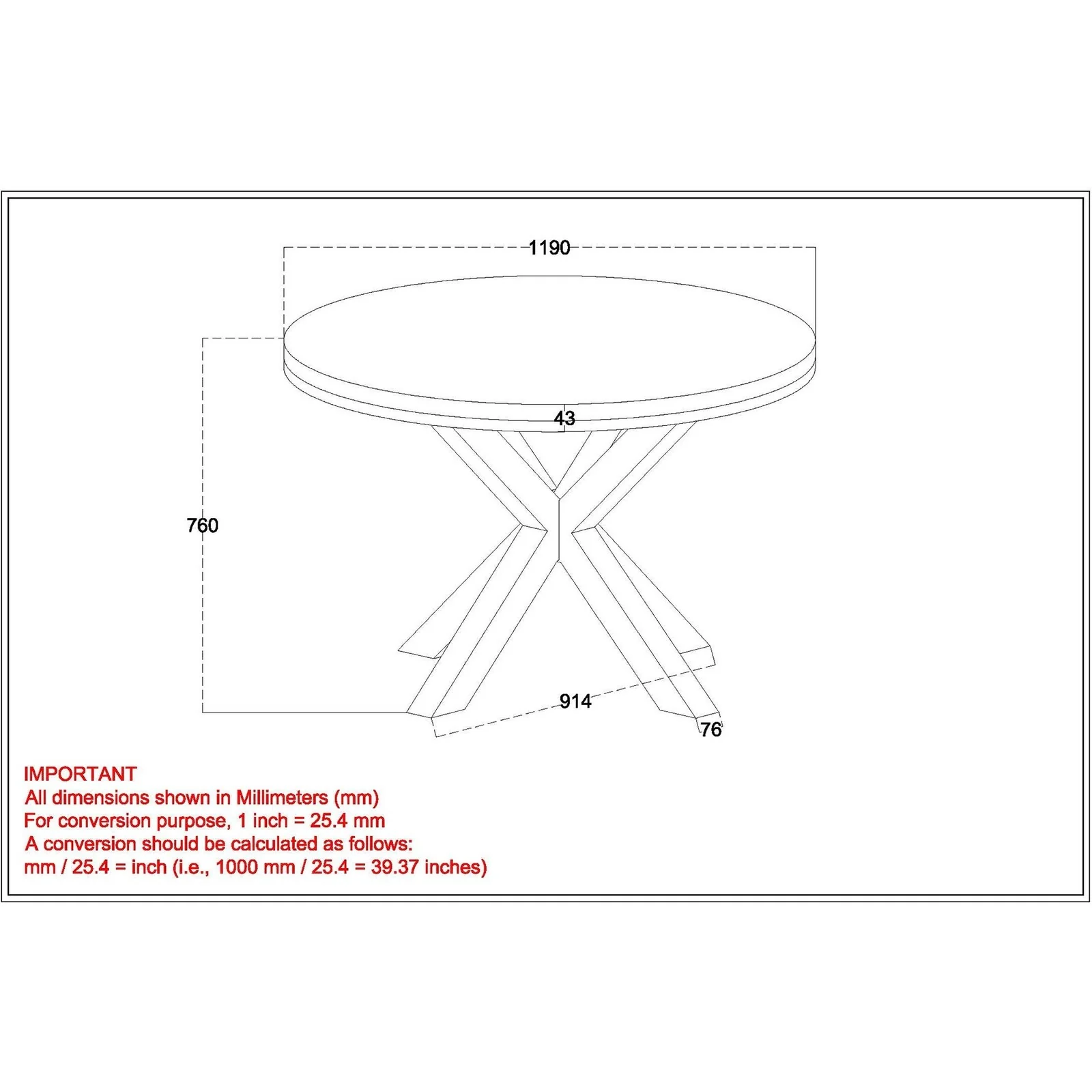 Worldwide Home Furnishings Arhan-Dining Table-Natural Round Dining Table 201-580NT - Image 7