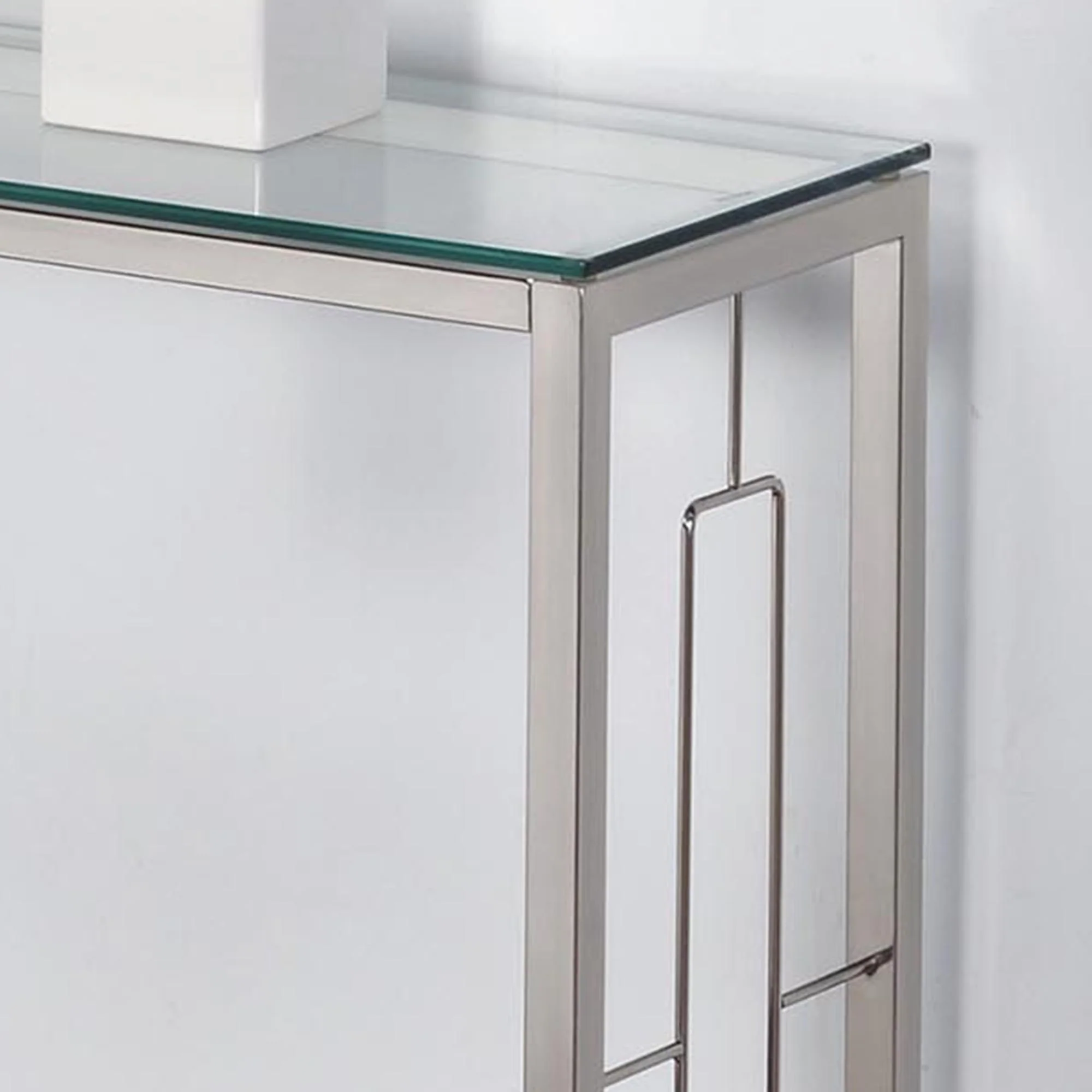 Worldwide Home Furnishings Athena-Console Table-Chrome Console Table 502-747CM - Image 5