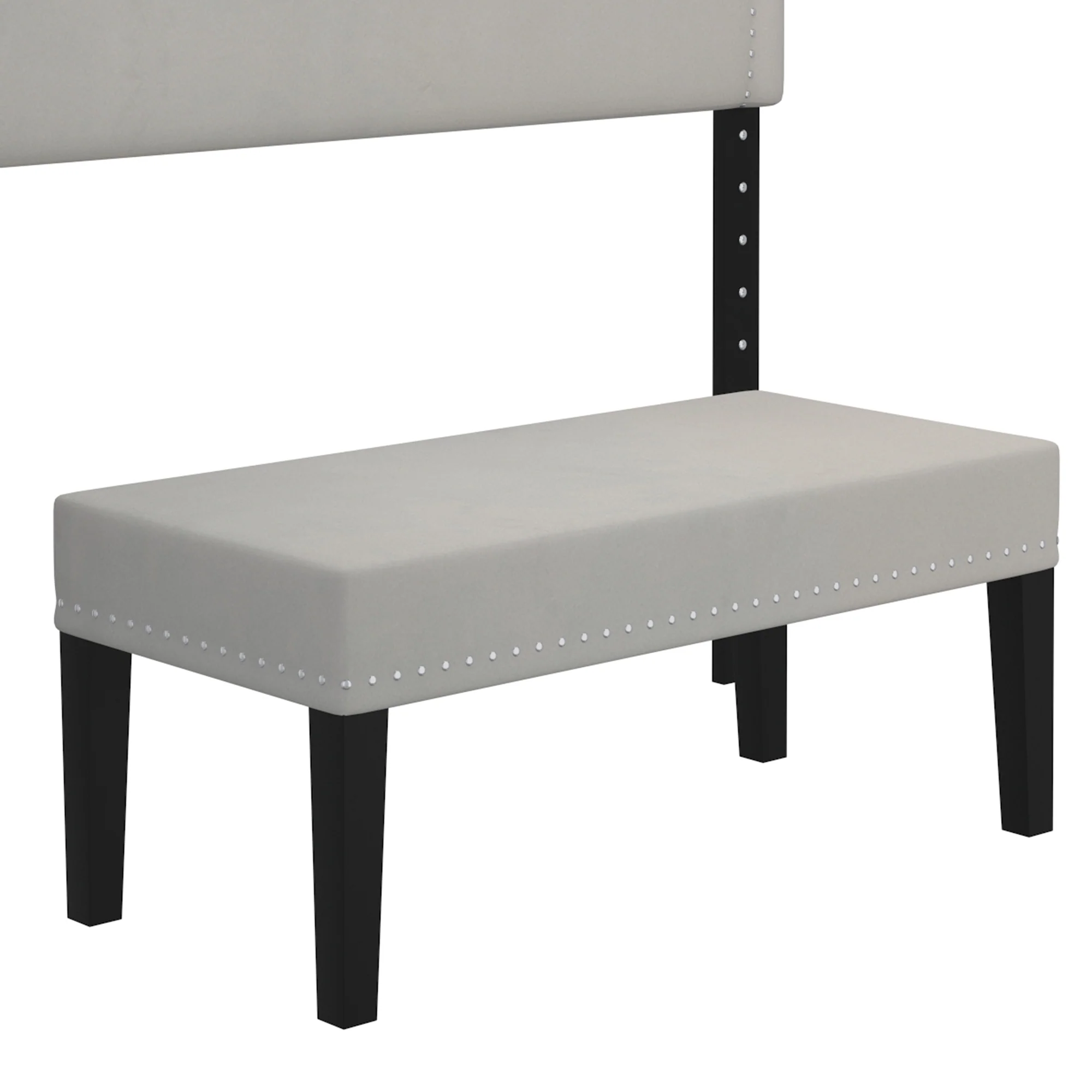 Worldwide Home Furnishings Aurora-54''/60'' Adj Hb W/ Bench-Grey_Beige 54"/60" Adj. Headboard W/Bench 151-585D_Q-GB - Image 6