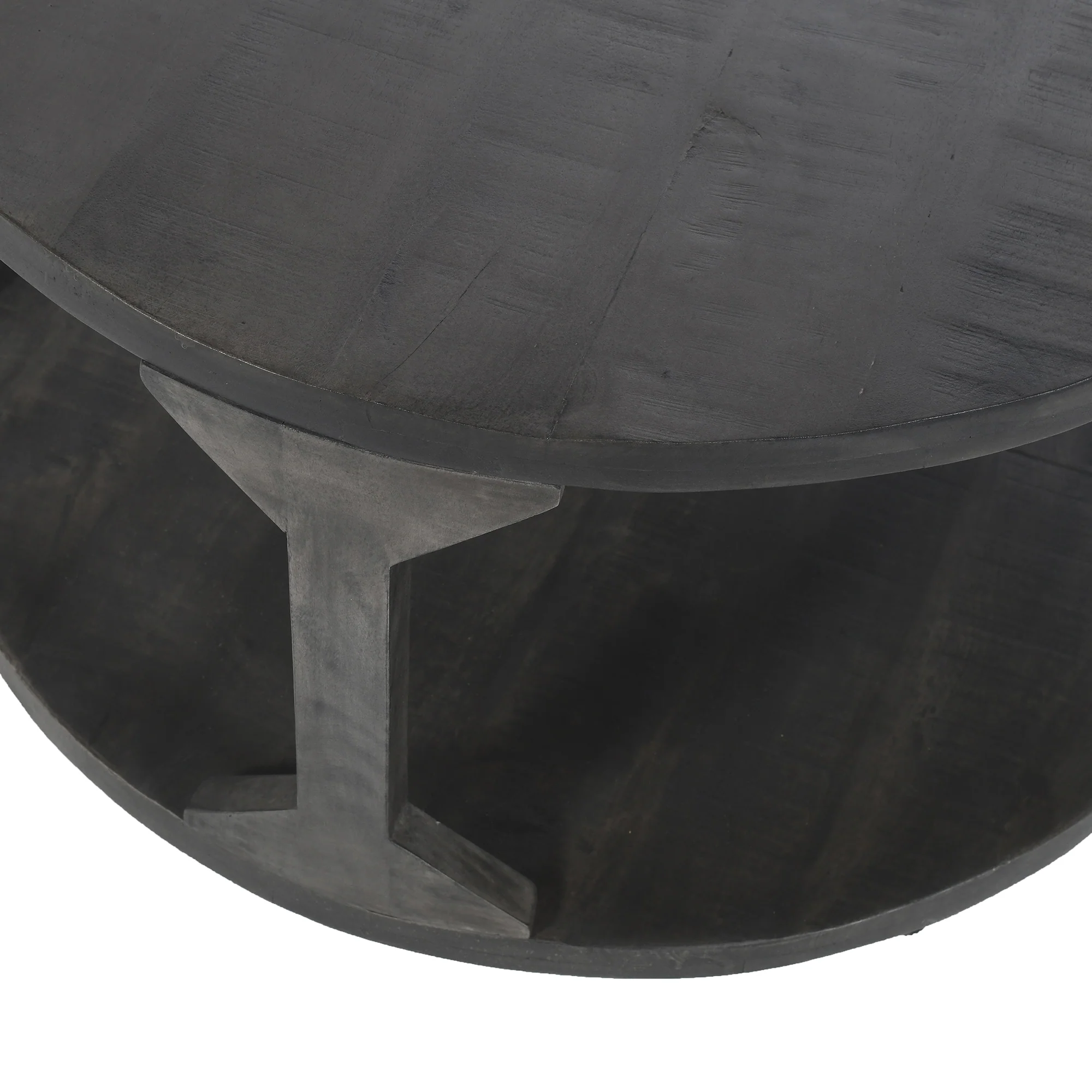 Worldwide Home Furnishings Avni-Accent Table-Distressed Grey Round Accent Table 501-619GY - Image 6