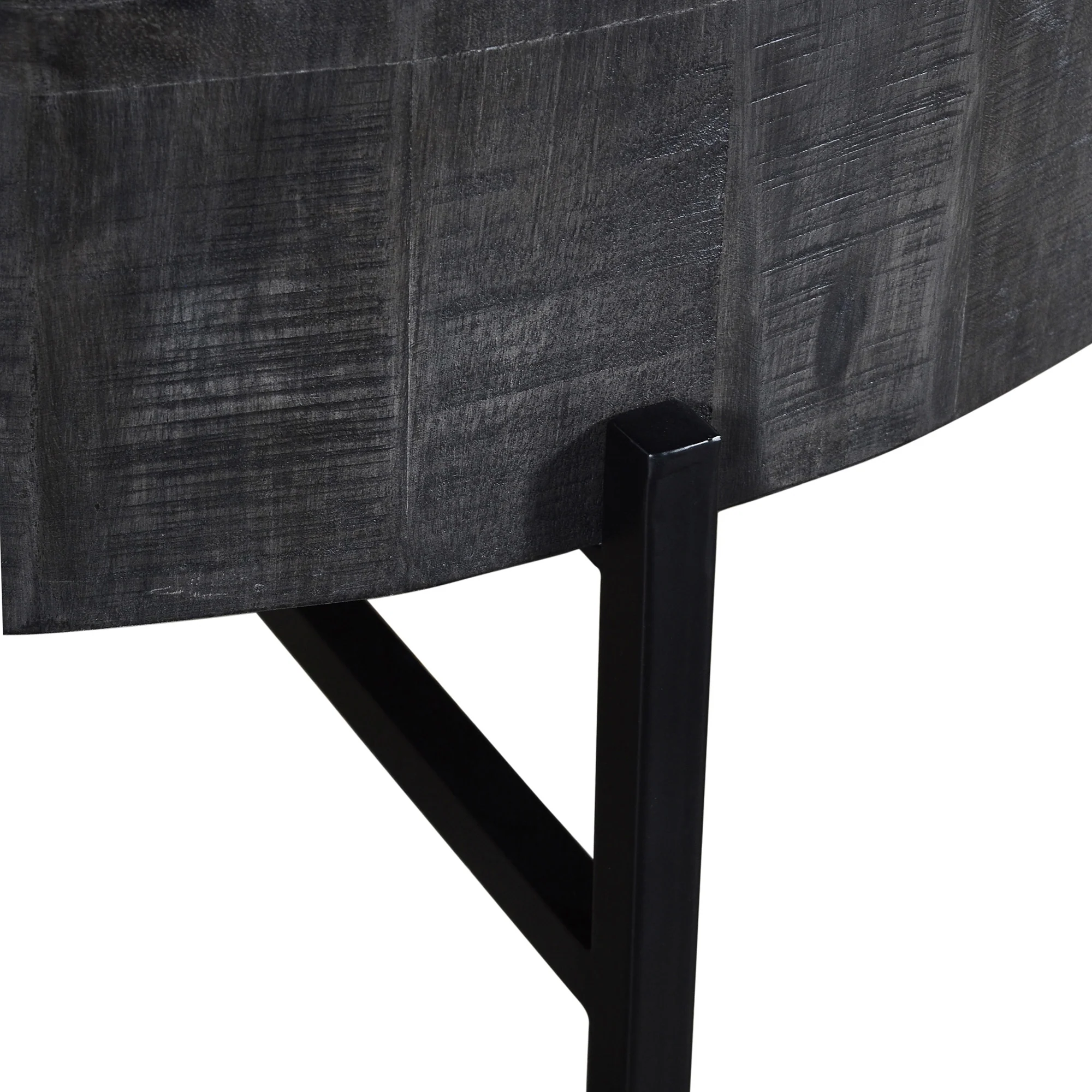 Worldwide Home Furnishings Blox-Coffee Table-Grey Round Coffee Table 301-528GY - Image 6