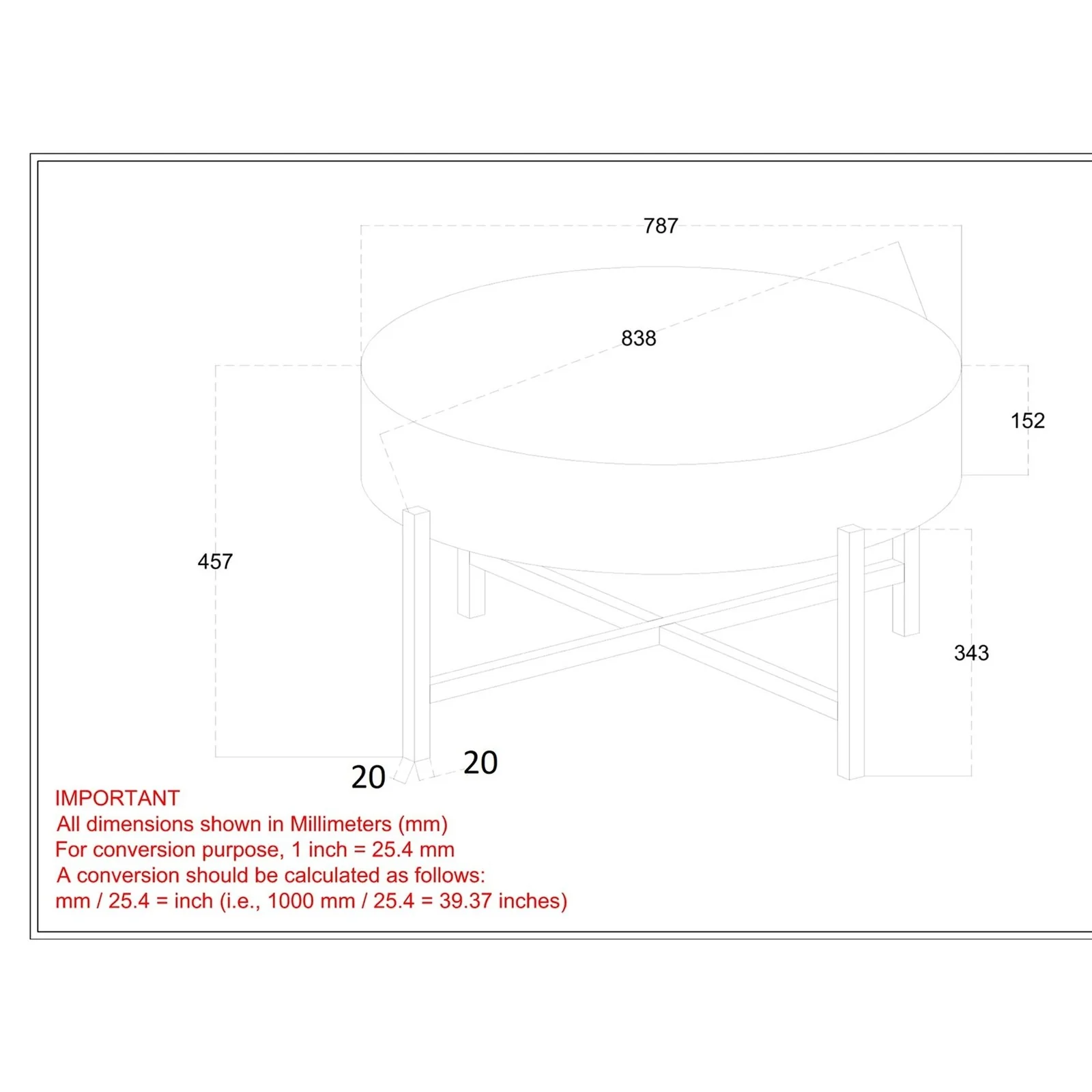 Worldwide Home Furnishings Blox-Coffee Table-Natural Round Coffee Table 301-528NAT - Image 8