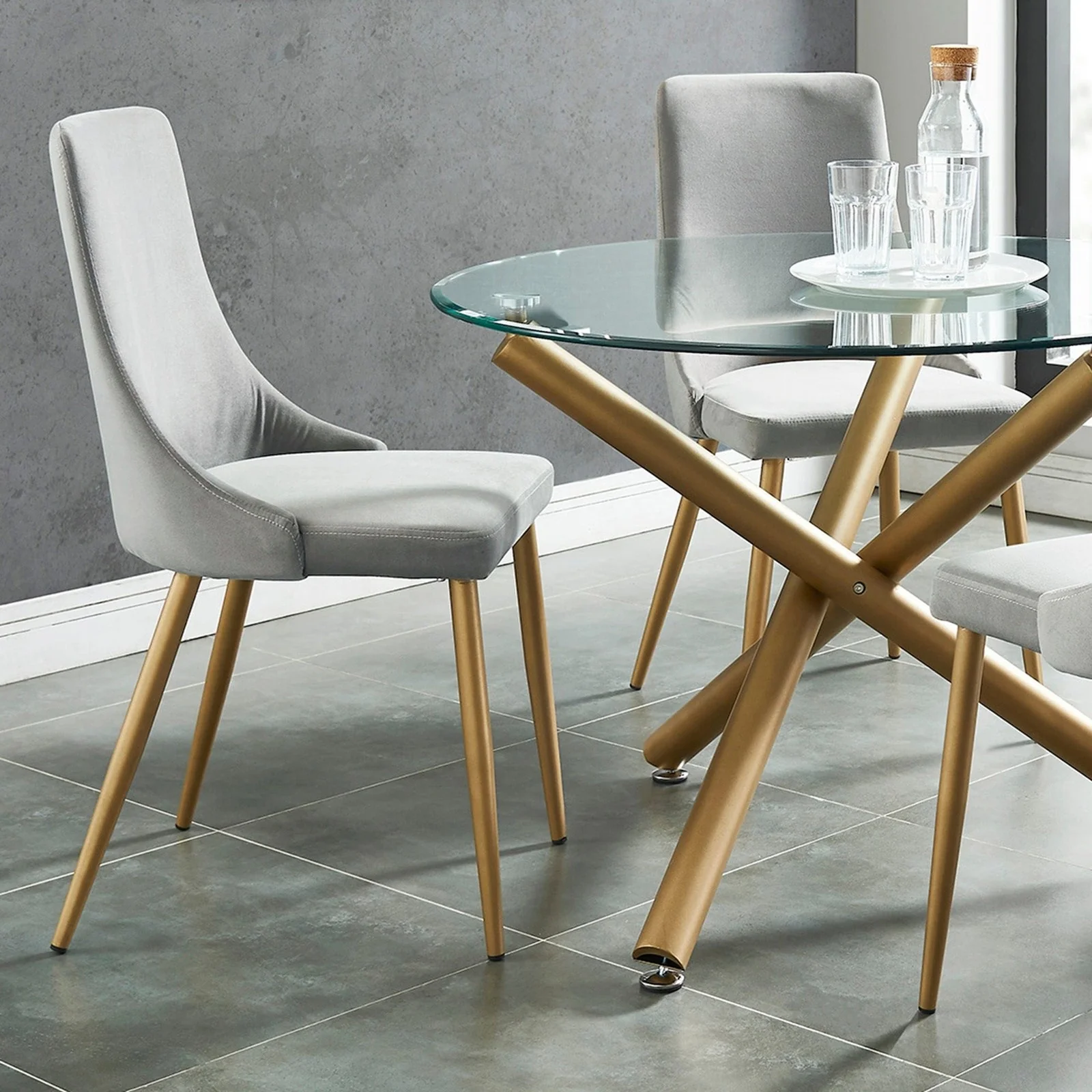 Worldwide Home Furnishings Carmilla-Side Chair-Grey Side Chair, Set Of 2 202-353GY