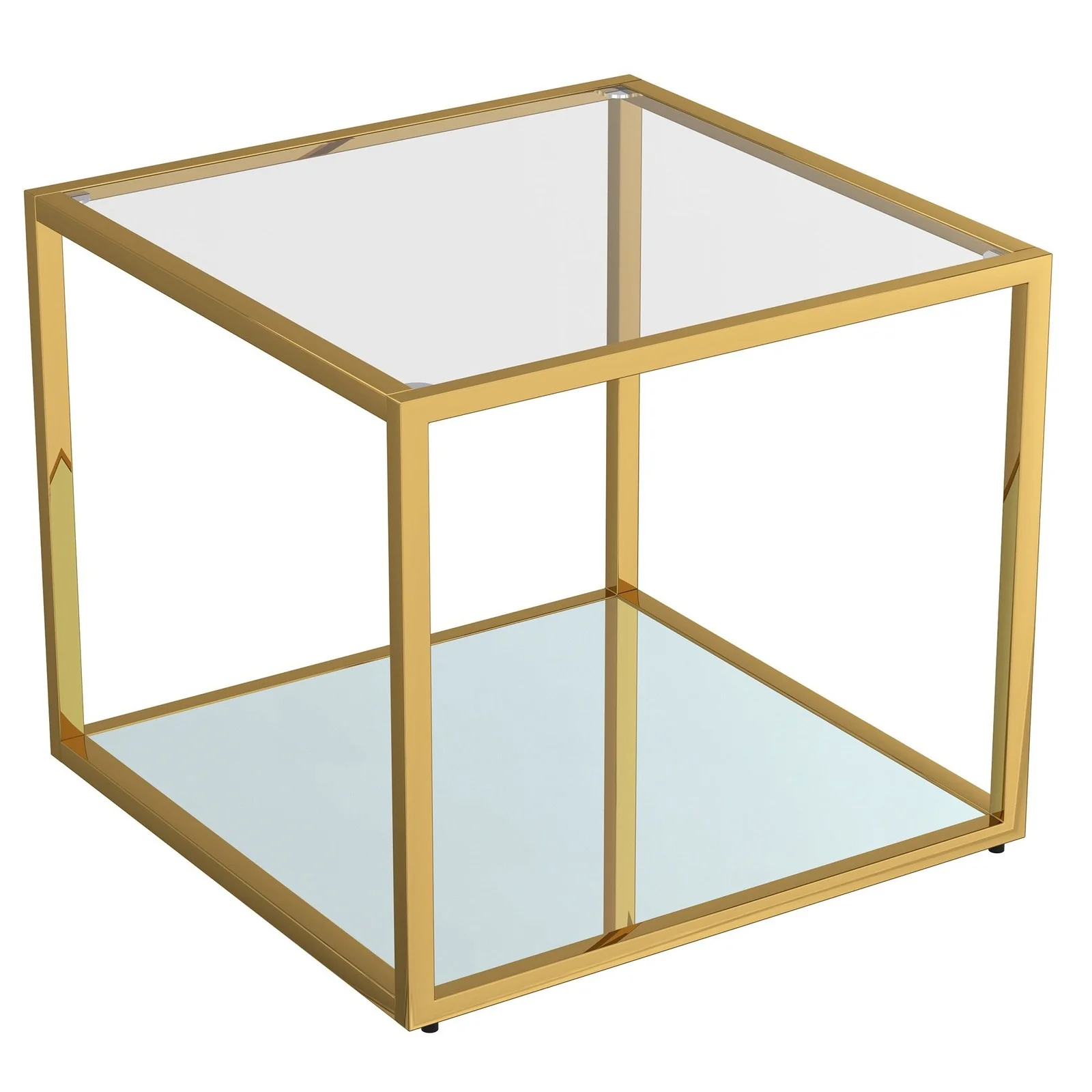 Worldwide Home Furnishings Casini-3pc Multi Tier Table-Gold 3pc Multi-Tier Coffee Table Set 303-632GL-3 - Image 4