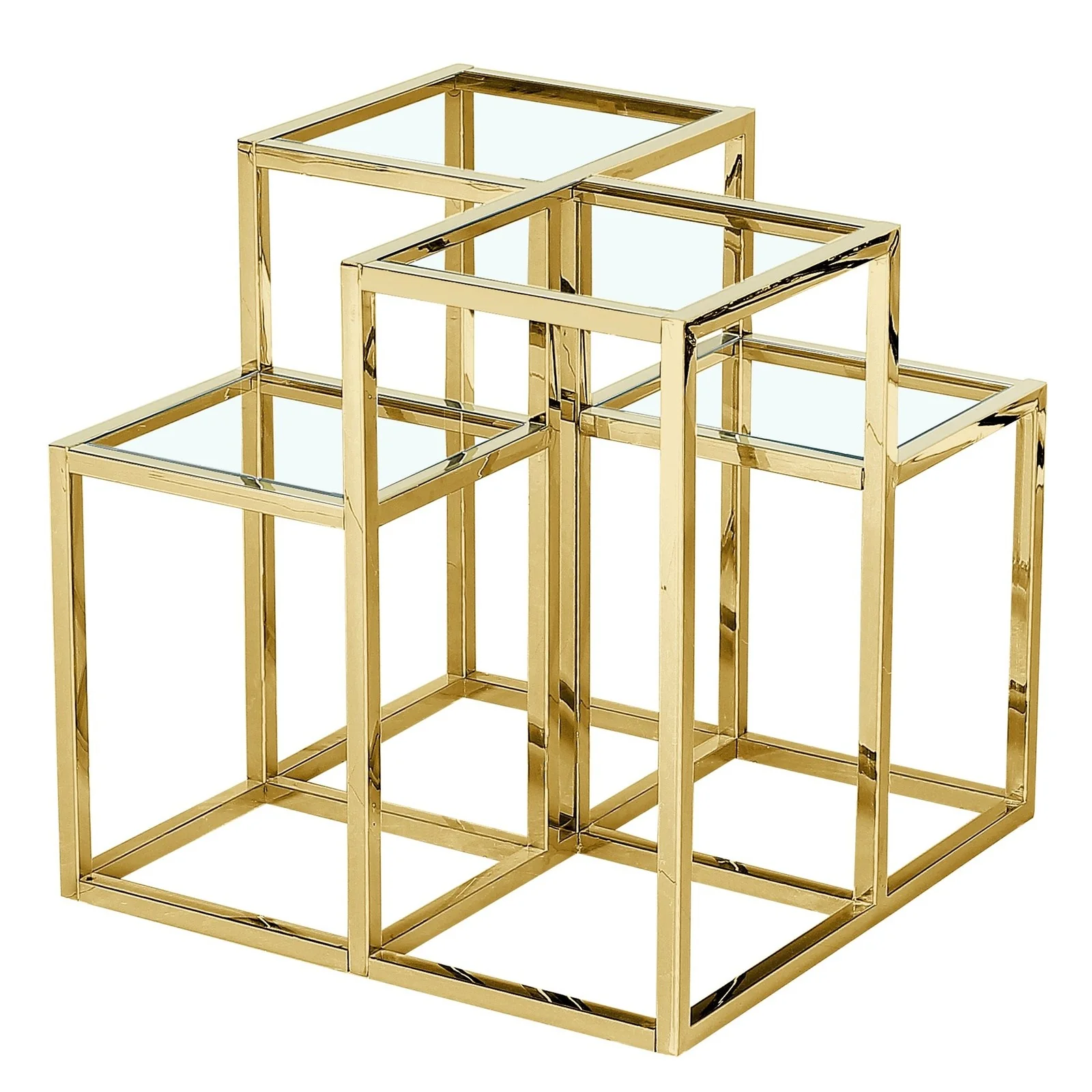 Worldwide Home Furnishings Casini-Accent Table-Gold Multi-Tiered Accent Table 501-632GL - Image 5