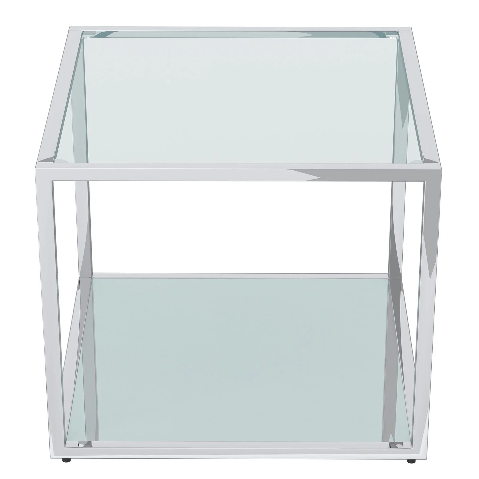 Worldwide Home Furnishings Casini-Coffee Table Large-Silver Large Square Coffee Table 301-632CH_L - Image 2