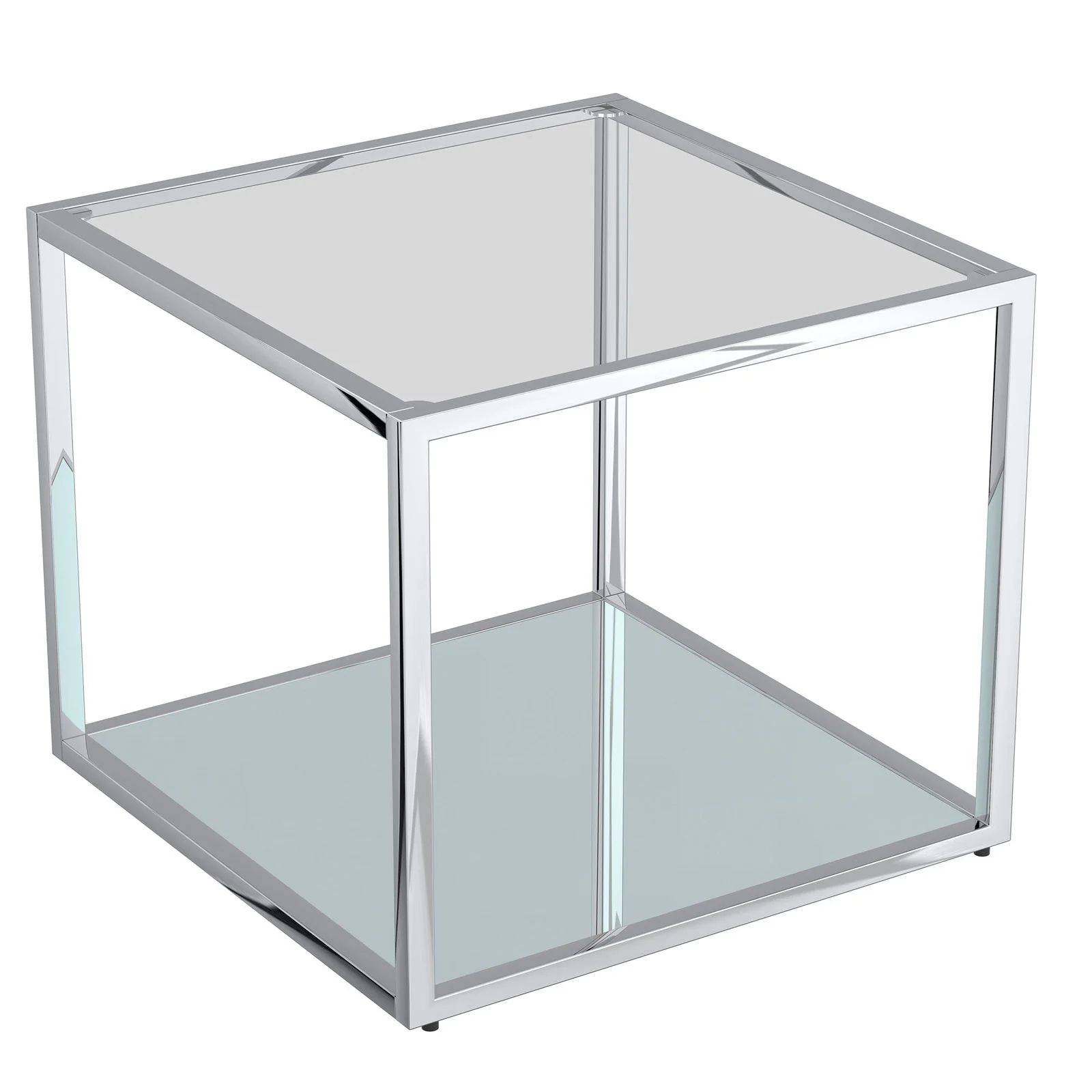 Worldwide Home Furnishings Casini-Coffee Table Large-Silver Large Square Coffee Table 301-632CH_L - Image 3