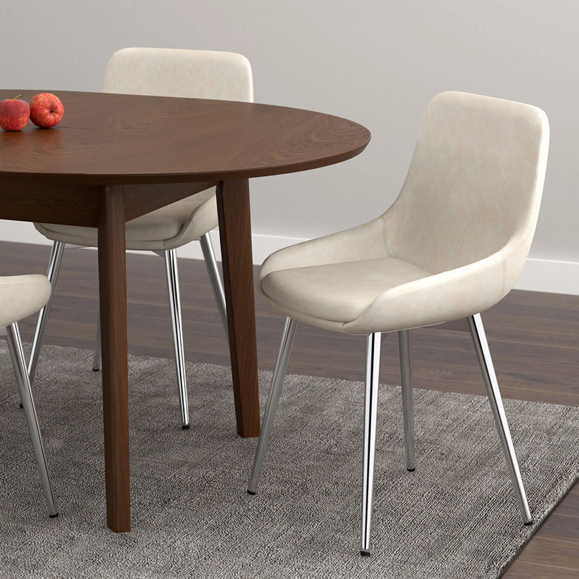 Worldwide Home Furnishings Cassidy-Side Chair Pu-Ivory Side Chair, Faux Leather, Set Of 2 202-330IV