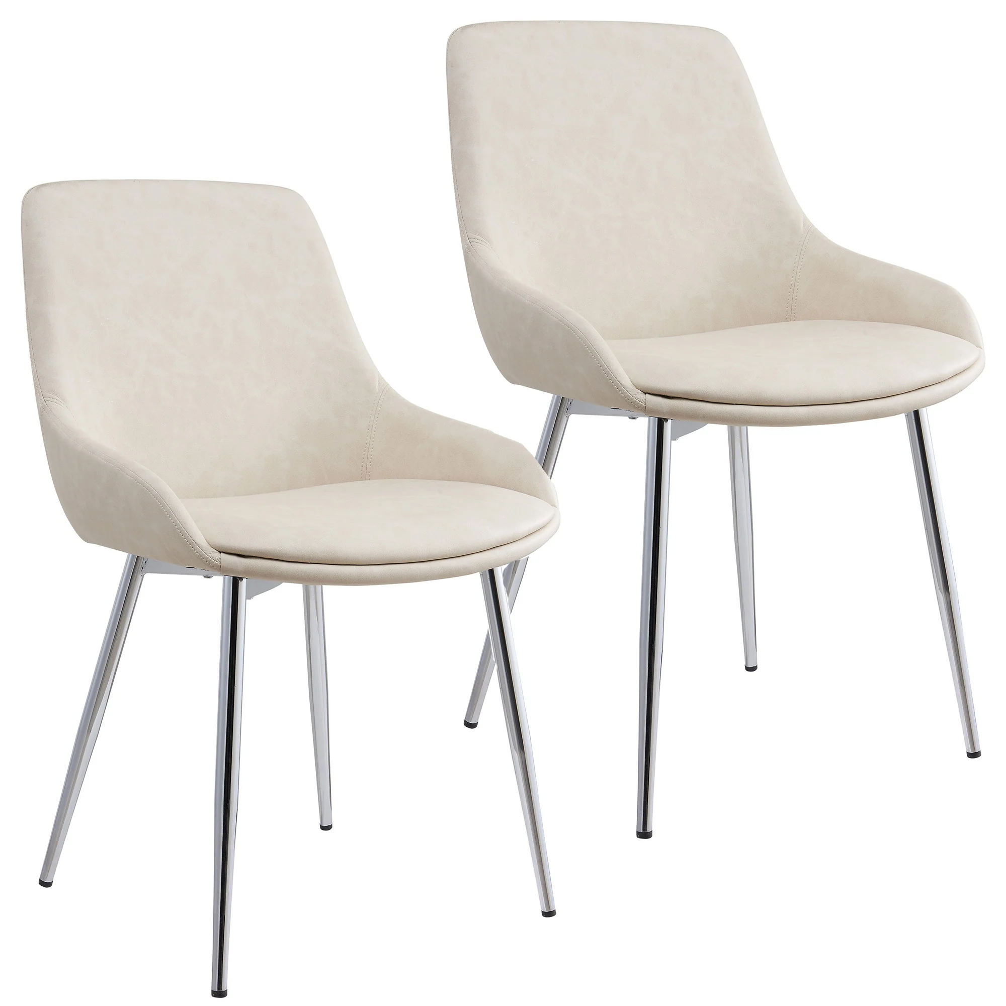 Worldwide Home Furnishings Cassidy-Side Chair Pu-Ivory Side Chair, Faux Leather, Set Of 2 202-330IV - Image 3