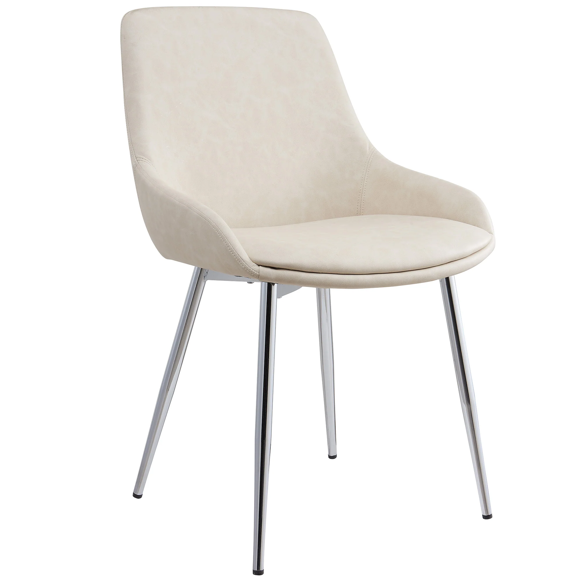 Worldwide Home Furnishings Cassidy-Side Chair Pu-Ivory Side Chair, Faux Leather, Set Of 2 202-330IV - Image 4
