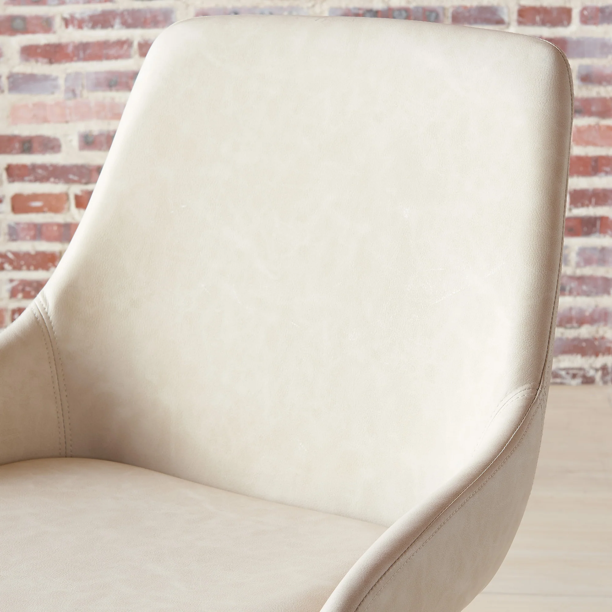 Worldwide Home Furnishings Cassidy-Side Chair Pu-Ivory Side Chair, Faux Leather, Set Of 2 202-330IV - Image 6