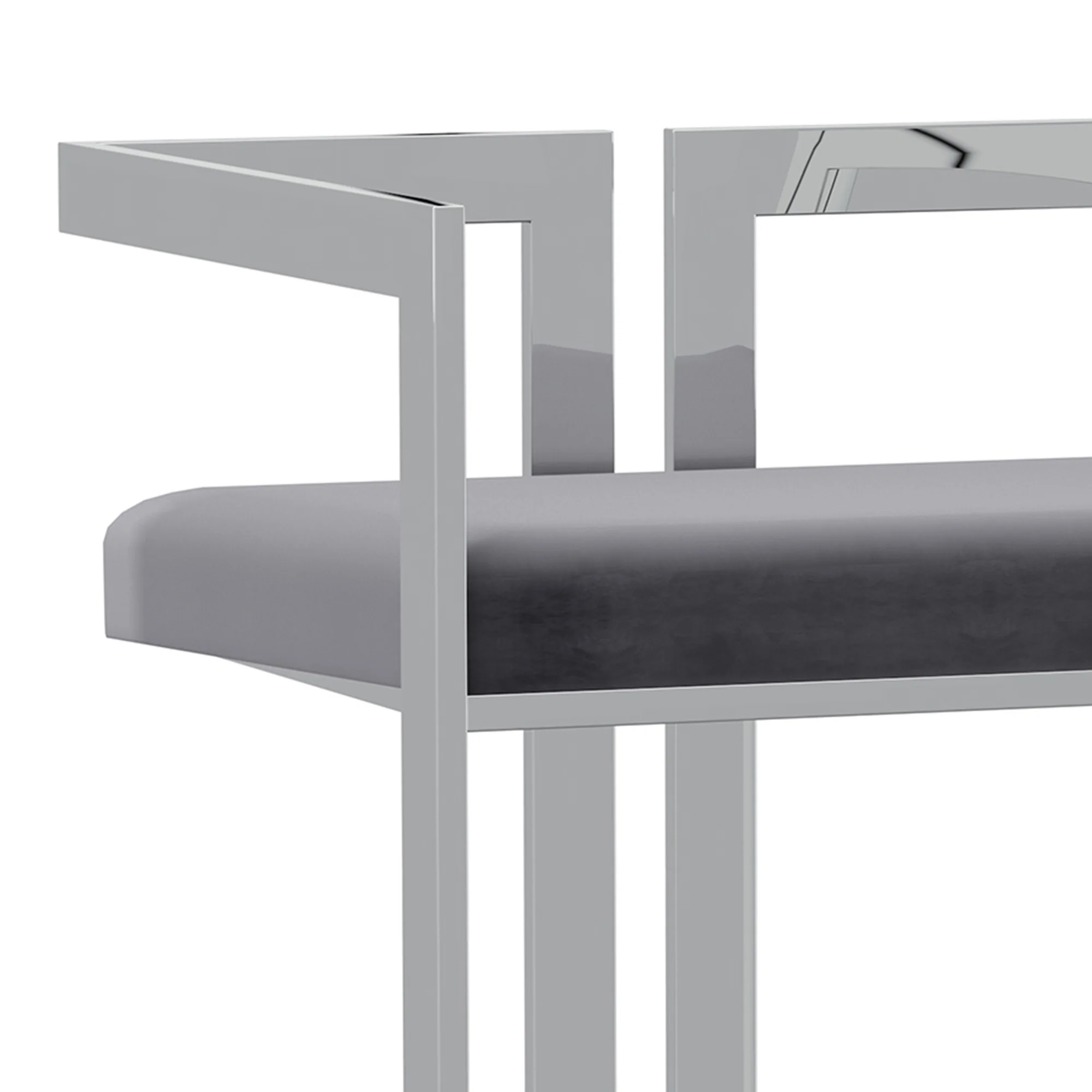 Worldwide Home Furnishings Cosmo-26'' Counter Stool-Gy/Silver Base 26" Counter Stool 203-625GY_CH - Image 7