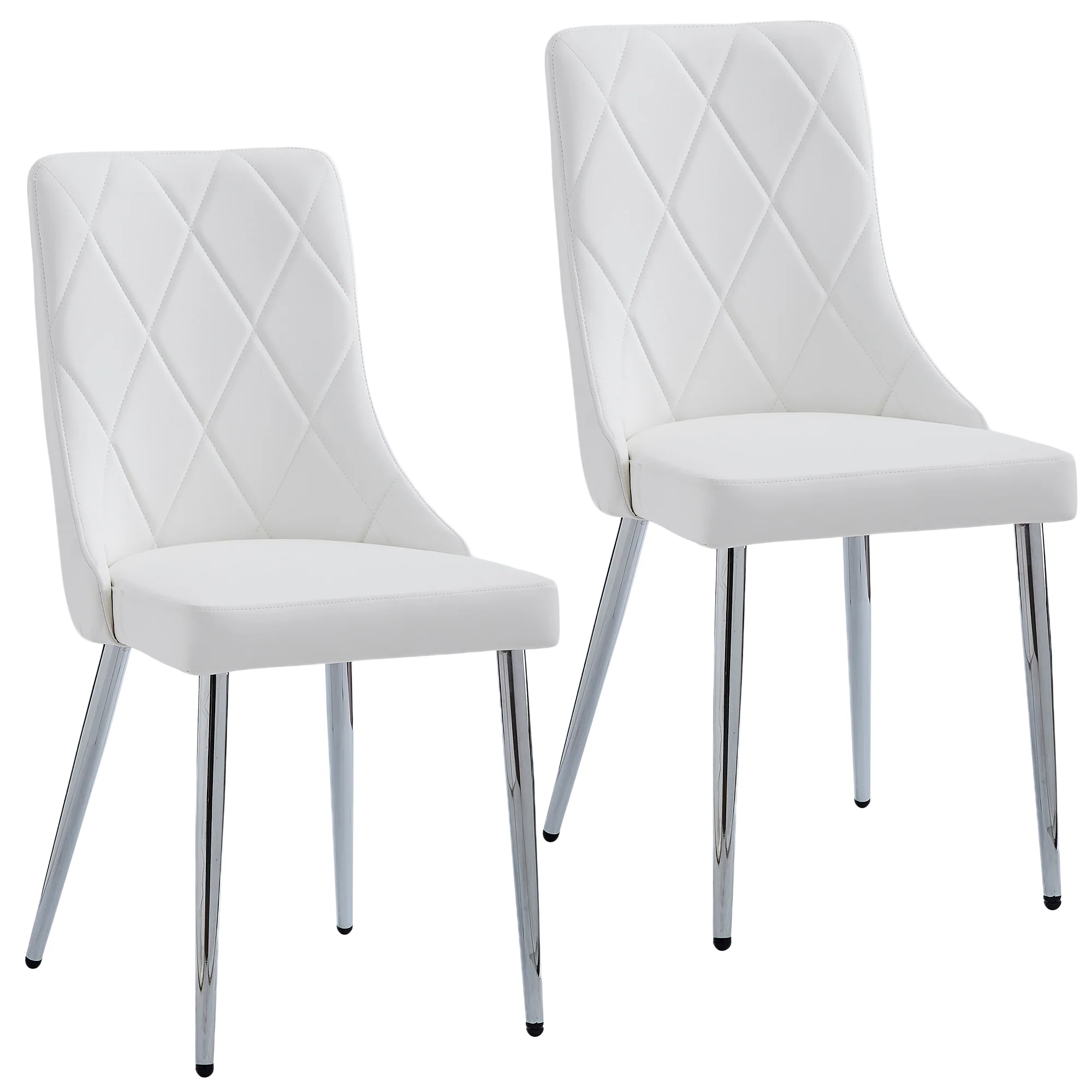 Worldwide Home Furnishings Devo-Side Chair-White Side Chair, Set Of 2 202-087WT - Image 2