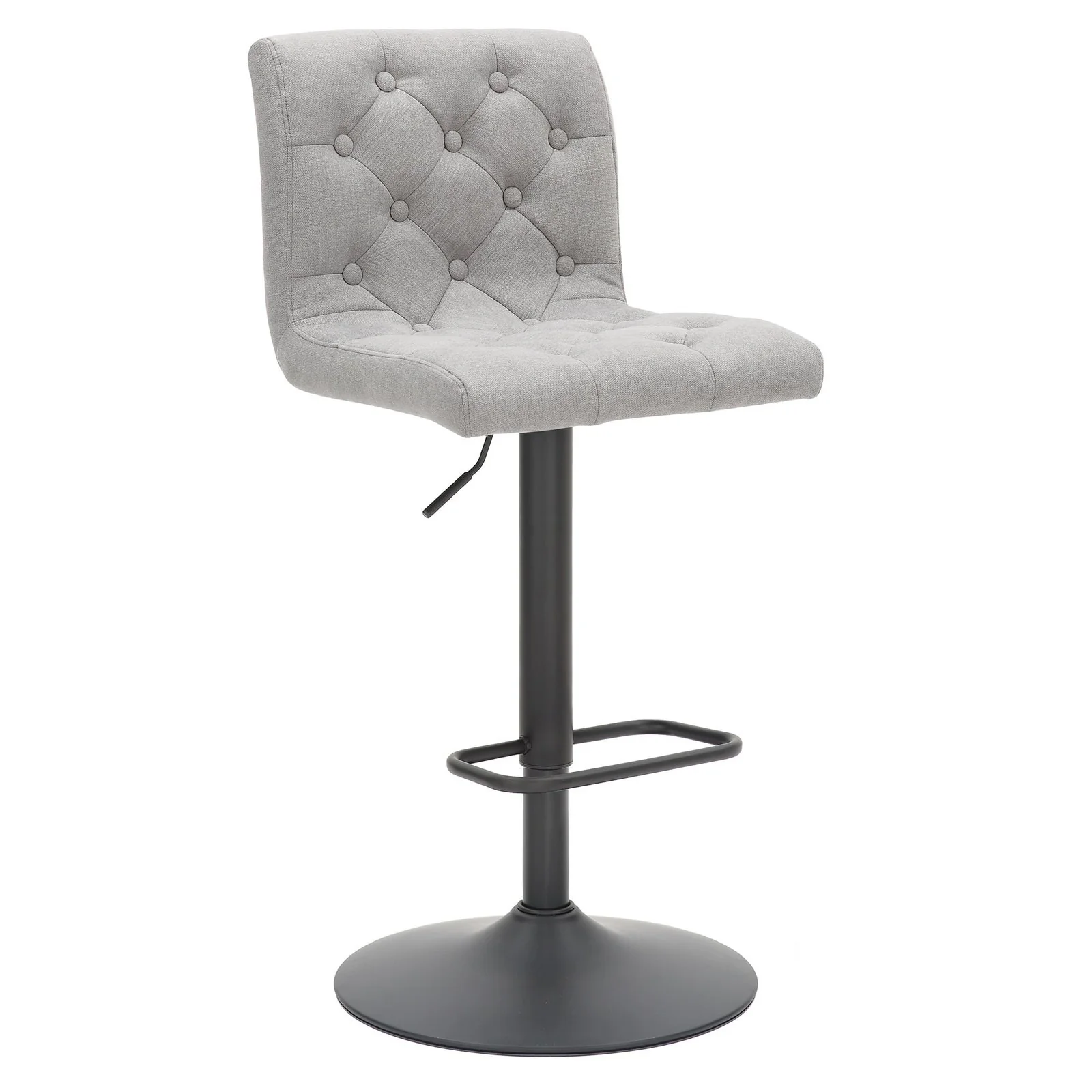 Worldwide Home Furnishings Dex Ii-Air Lift Stool Fabric-Grey Adjustable Air-Lift Stool, Set Of 2 203-153GY - Image 3