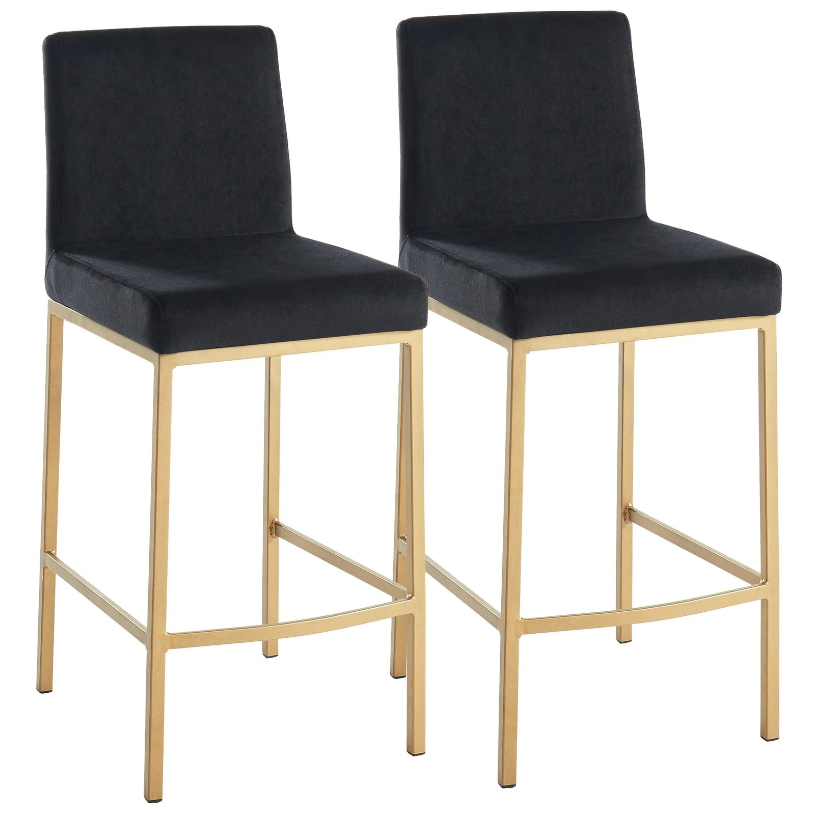Worldwide Home Furnishings Diego-26" Counter Stool-Black/Aged Gold 26" Counter Stool, Set Of 2 203-101BLK/GL - Image 2