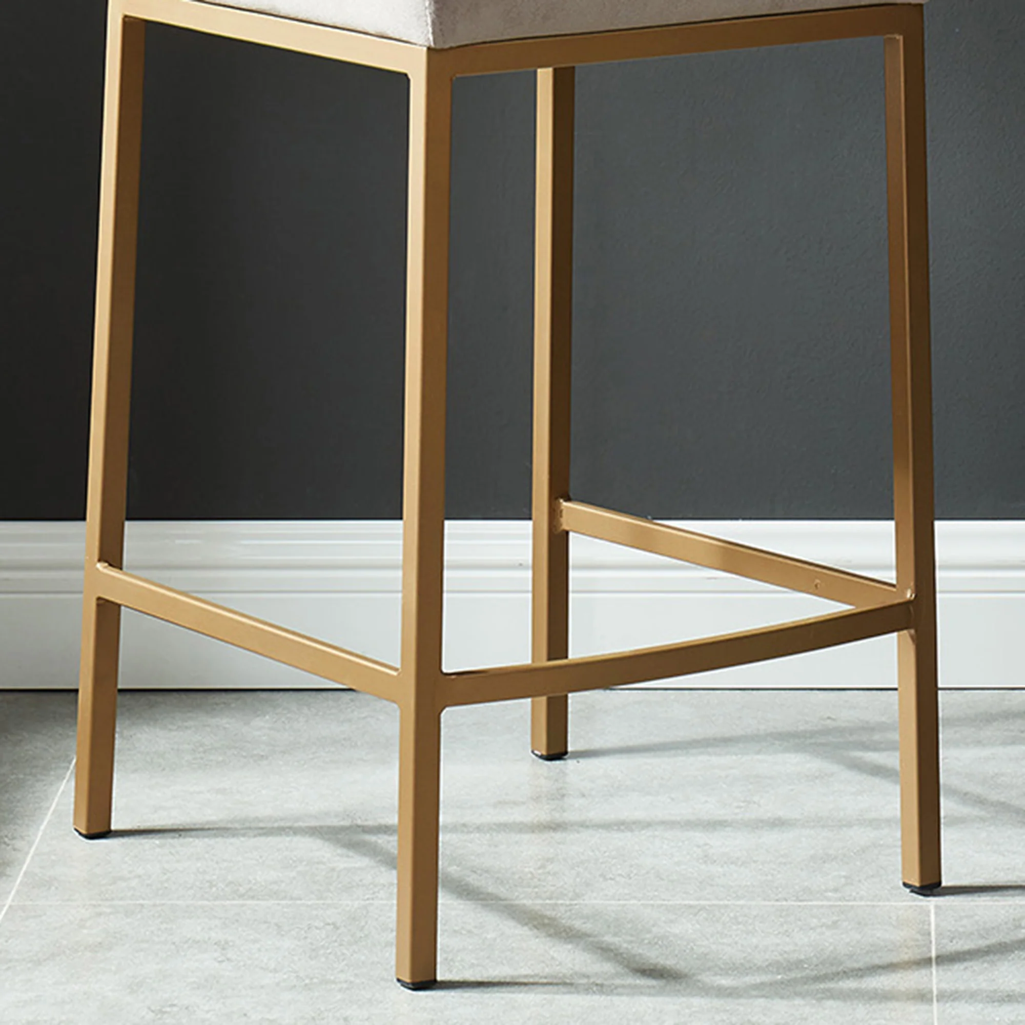 Worldwide Home Furnishings Diego-26" Counter Stool-Grey/Aged Gold 26" Counter Stool, Set Of 2 203-101GY/GLD - Image 6