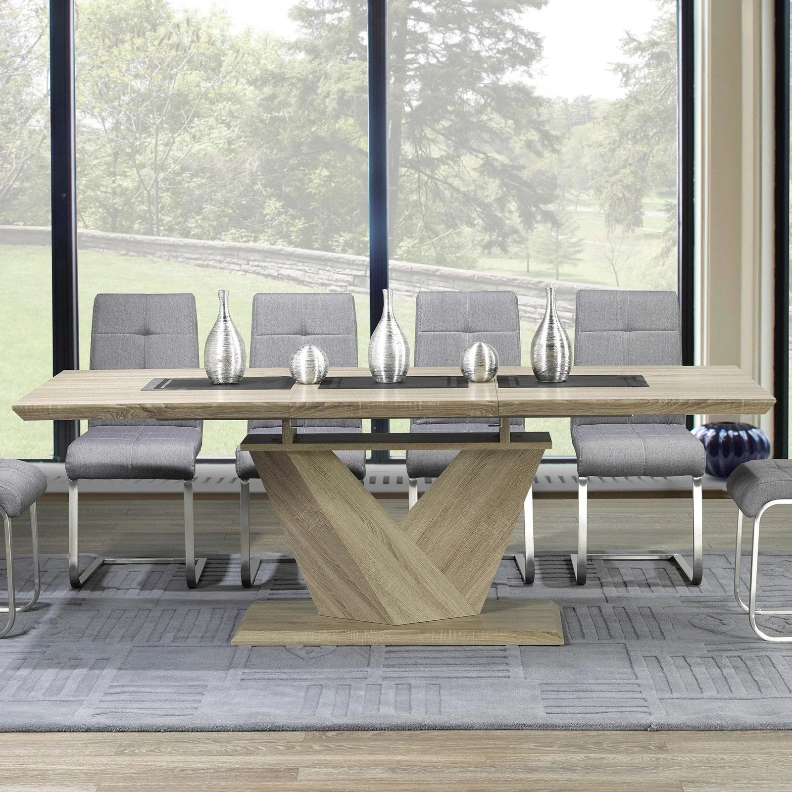 Worldwide Home Furnishings Eclipse Ok_Mia Gy/Lg-7pc Dining Set 7pc Dining Set 207-860OK/247GL - Image 2