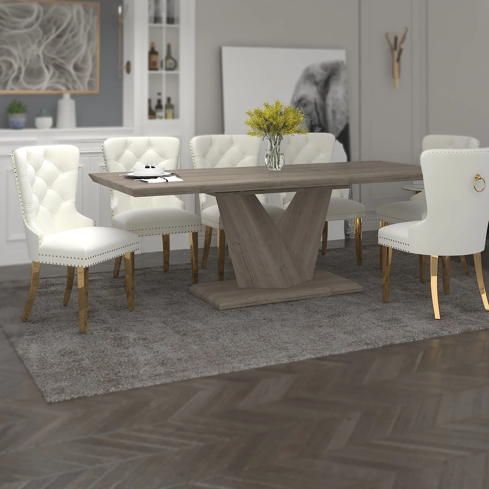 Worldwide Home Furnishings Eclipse Ok_Mizal Iv-7pc Dining Set 7pc Dining Set 207-860BOK_629IV