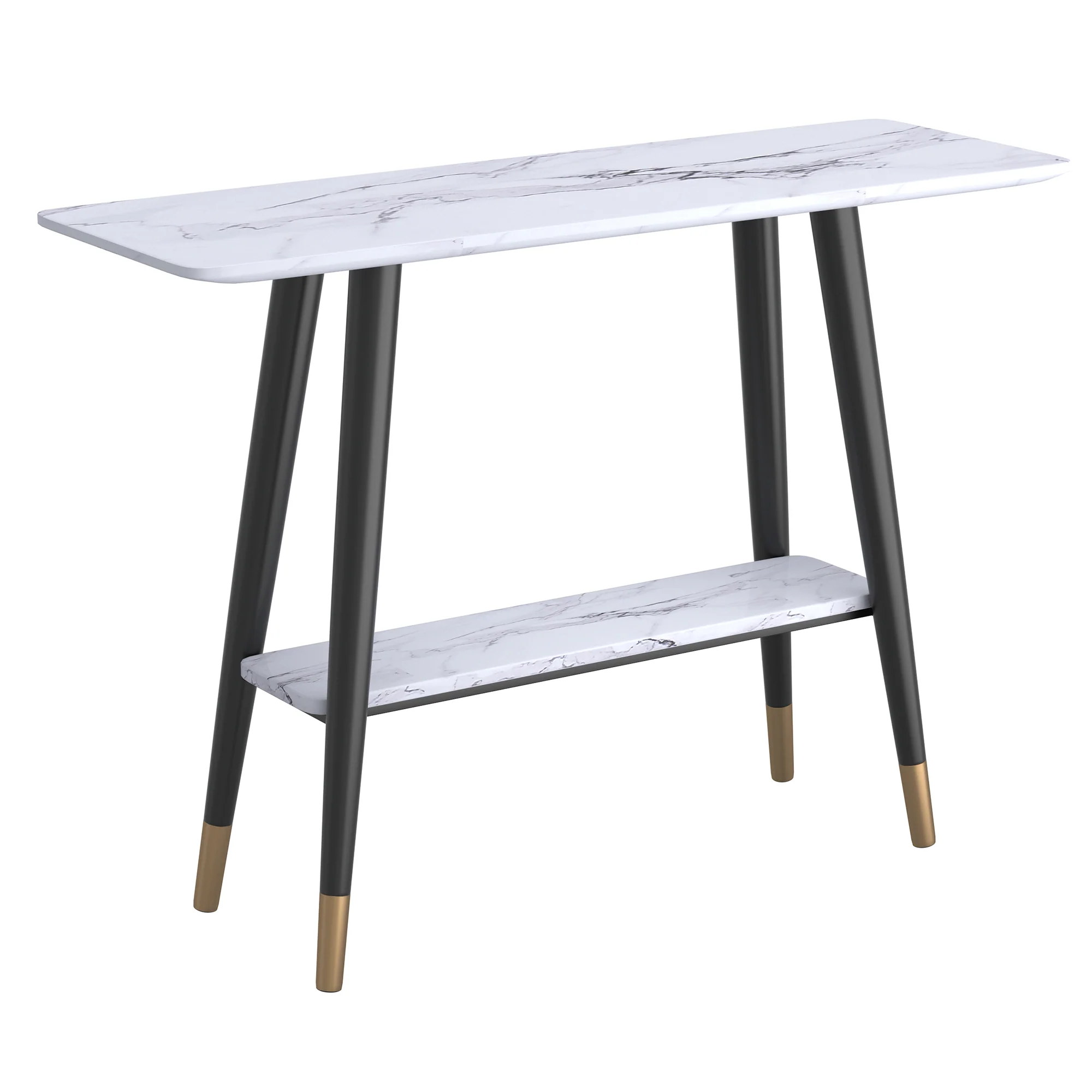 Worldwide Home Furnishings Emery-2tier Console Table-White 2-Tier Console Table 502-294WT - Image 3