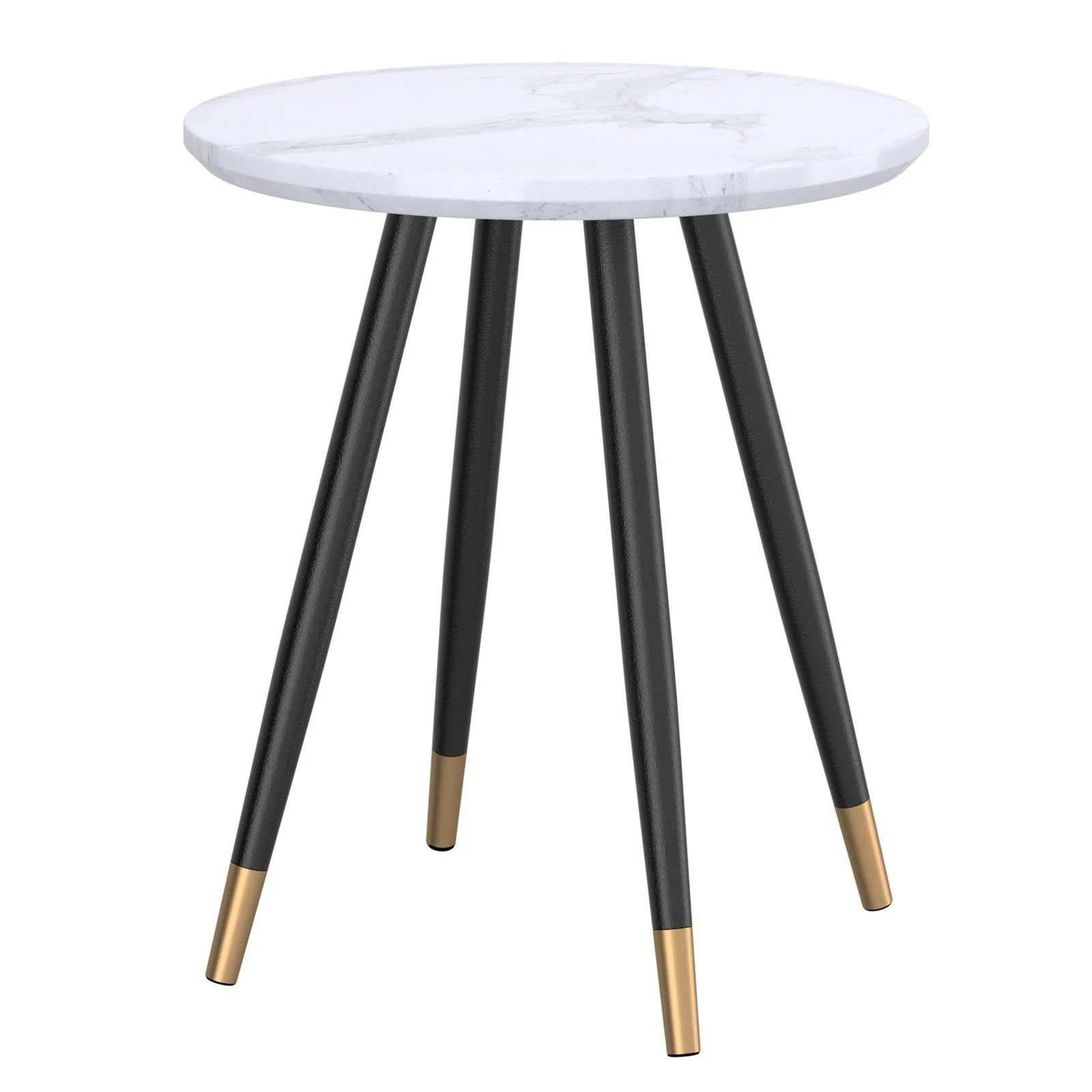Worldwide Home Furnishings Emery-Accent Table-White Round Accent Table 501-294WT - Image 2