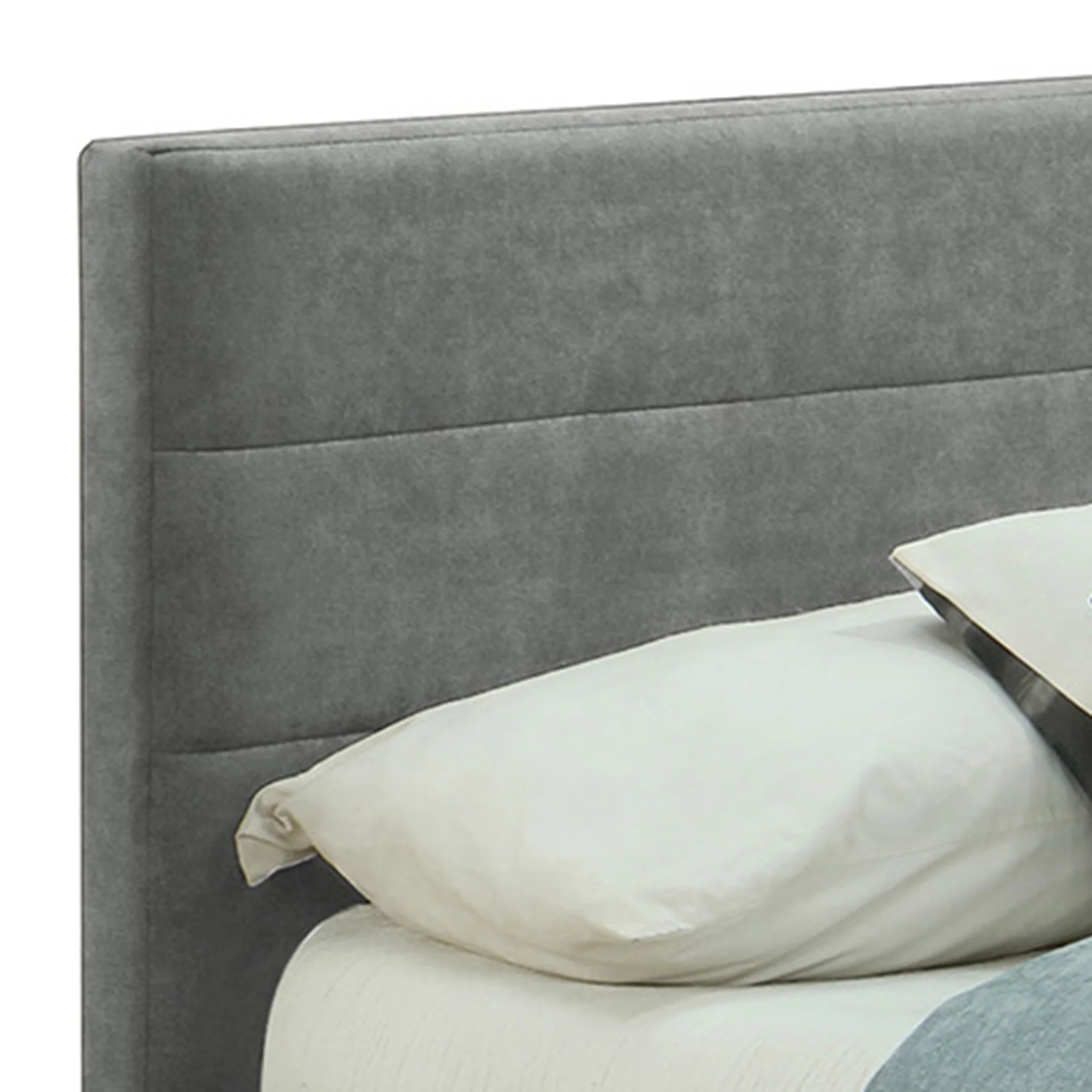 Worldwide Home Furnishings Emilio-78'' Bed-Light Grey 78" King Platform Bed W/Drawers 101-633K-LG - Image 6