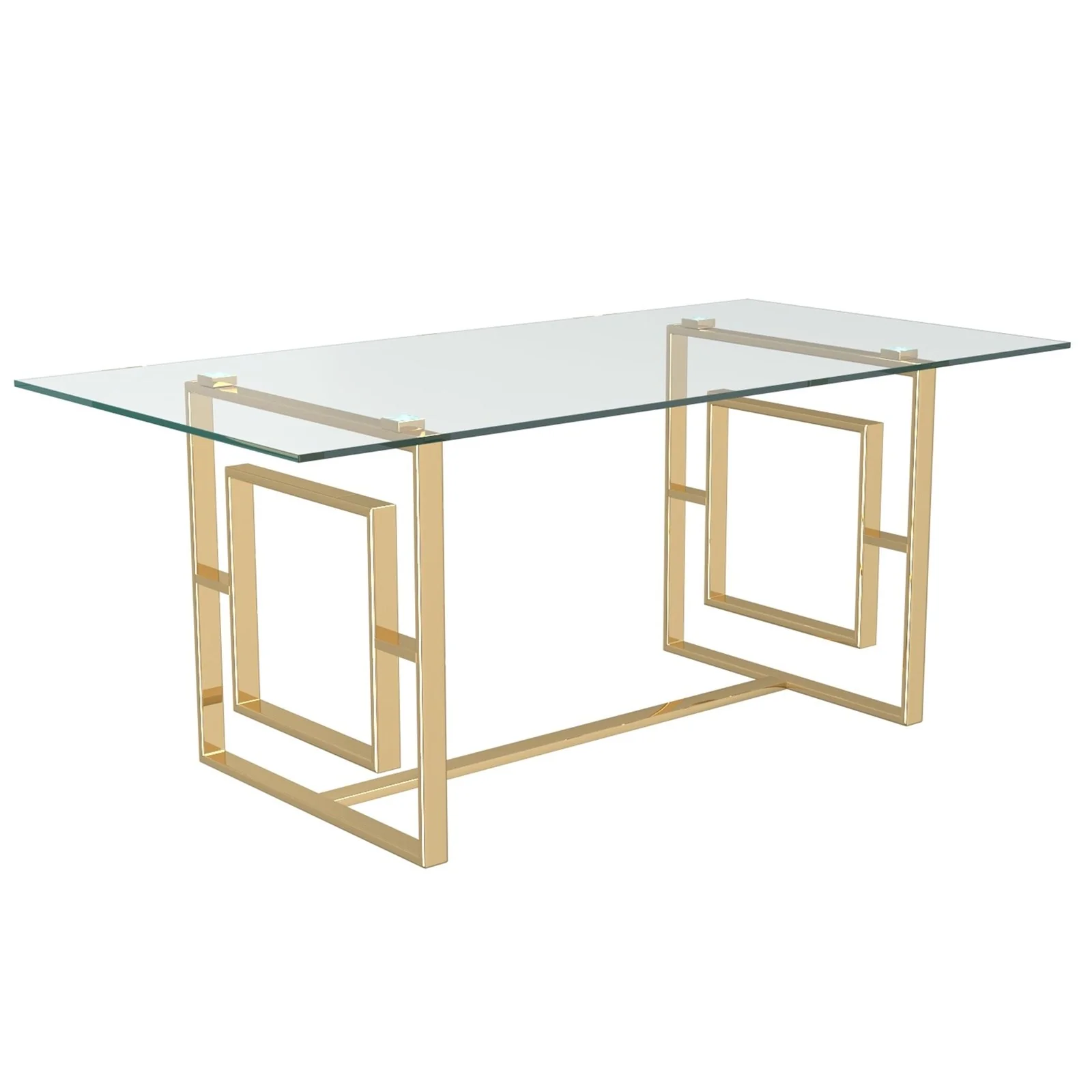 Worldwide Home Furnishings Eros-Dining Table-Gold Rectangular Dining Table 201-482GL - Image 2
