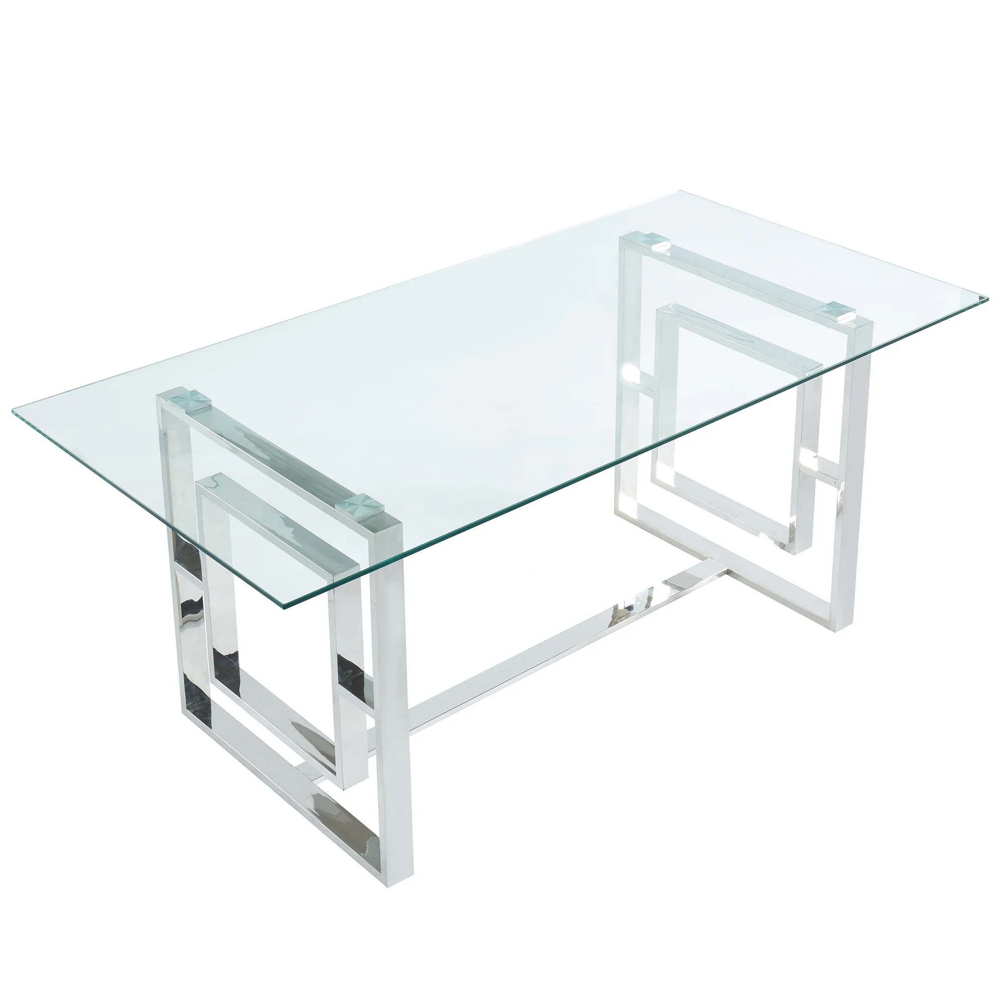 Worldwide Home Furnishings Eros-Dining Table-Silver Rectangular Dining Table 201-482CH - Image 4