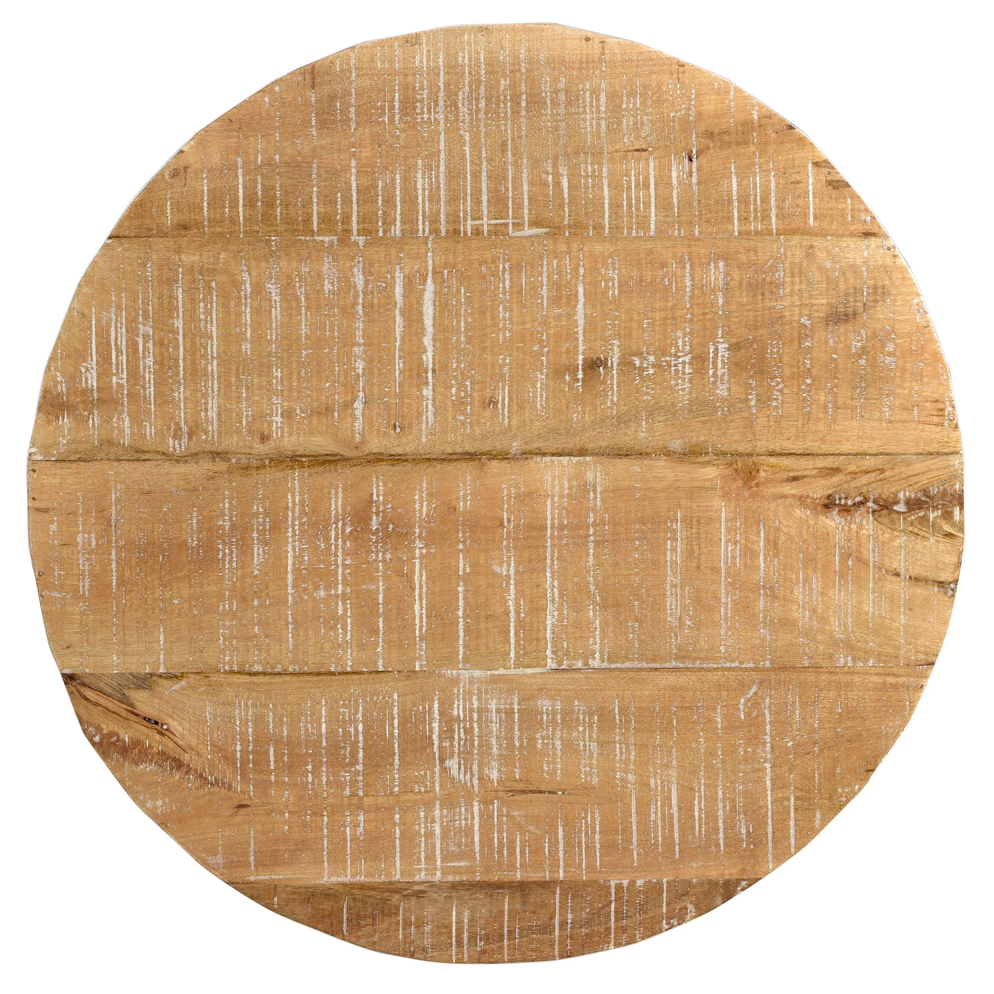 Worldwide Home Furnishings Eva-Coffee Table-Distressed Natural Round Coffee Table 301-126NT - Image 4