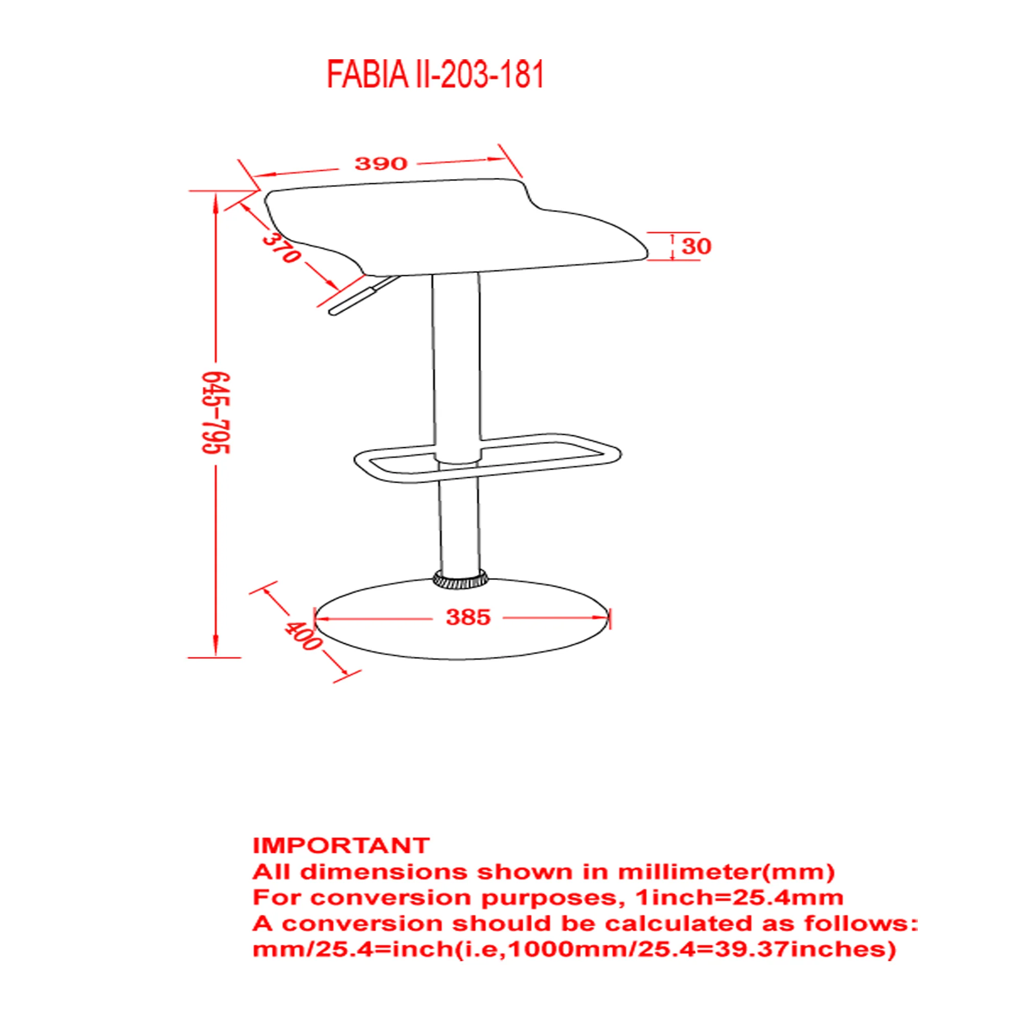 Worldwide Home Furnishings Fabia Ii-Air Lift Stool-Grey Fabric Air-Lift Stool, Fabric, Set Of 2 203-181GY - Image 8