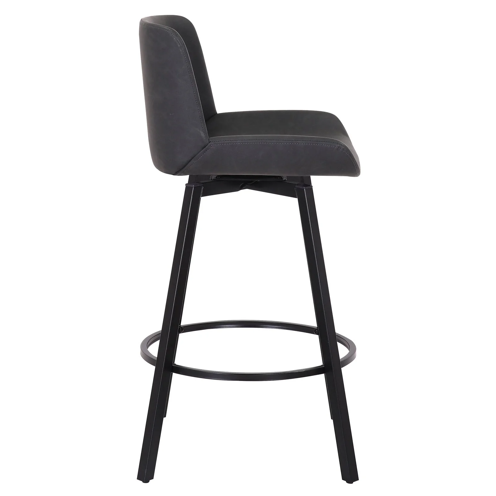 Worldwide Home Furnishings Fern-26'' Counter Stool Pu-Charcoal 26" Counter Stool W/Swivel, Set Of 2 203-666PUCH - Image 5