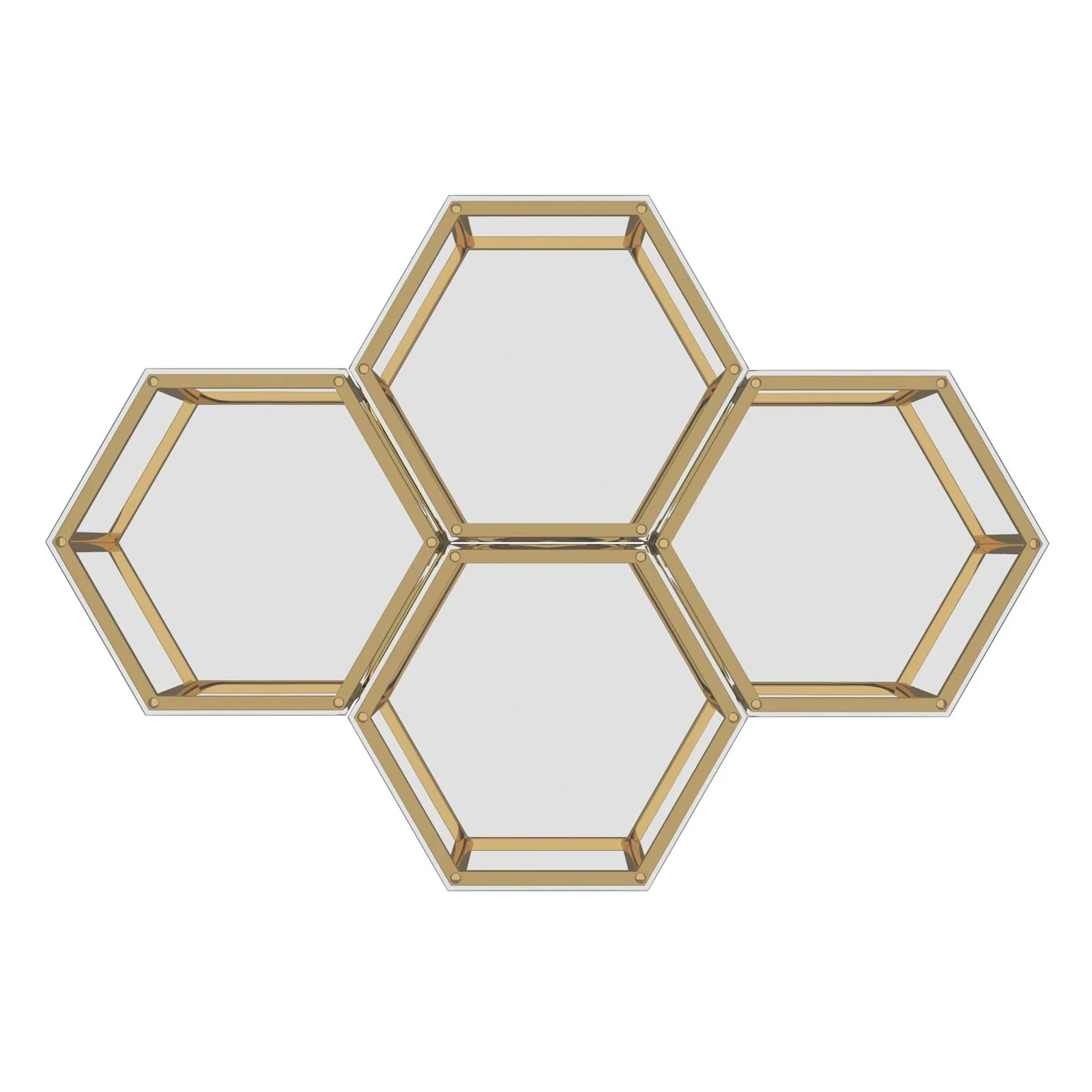 Worldwide Home Furnishings Fleur-4pc Accent Table-Gold 4pc Accent Table Set 501-635GL-4 - Image 7
