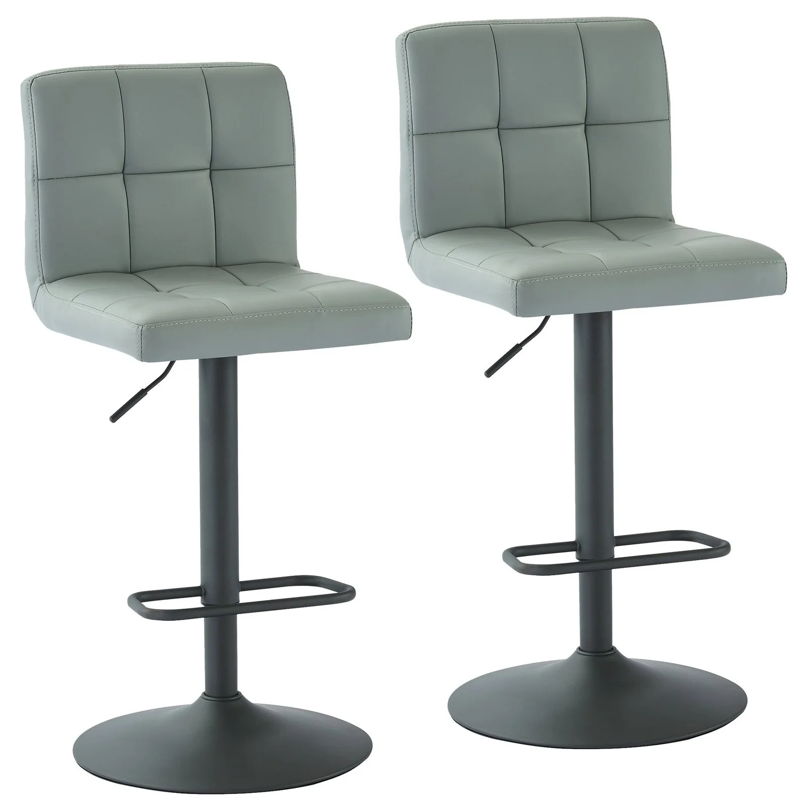 Worldwide Home Furnishings Fusion-Air Lift Stool-Grey Adjustable Air-Lift Stool, Set Of 2 203-336GRY - Image 2