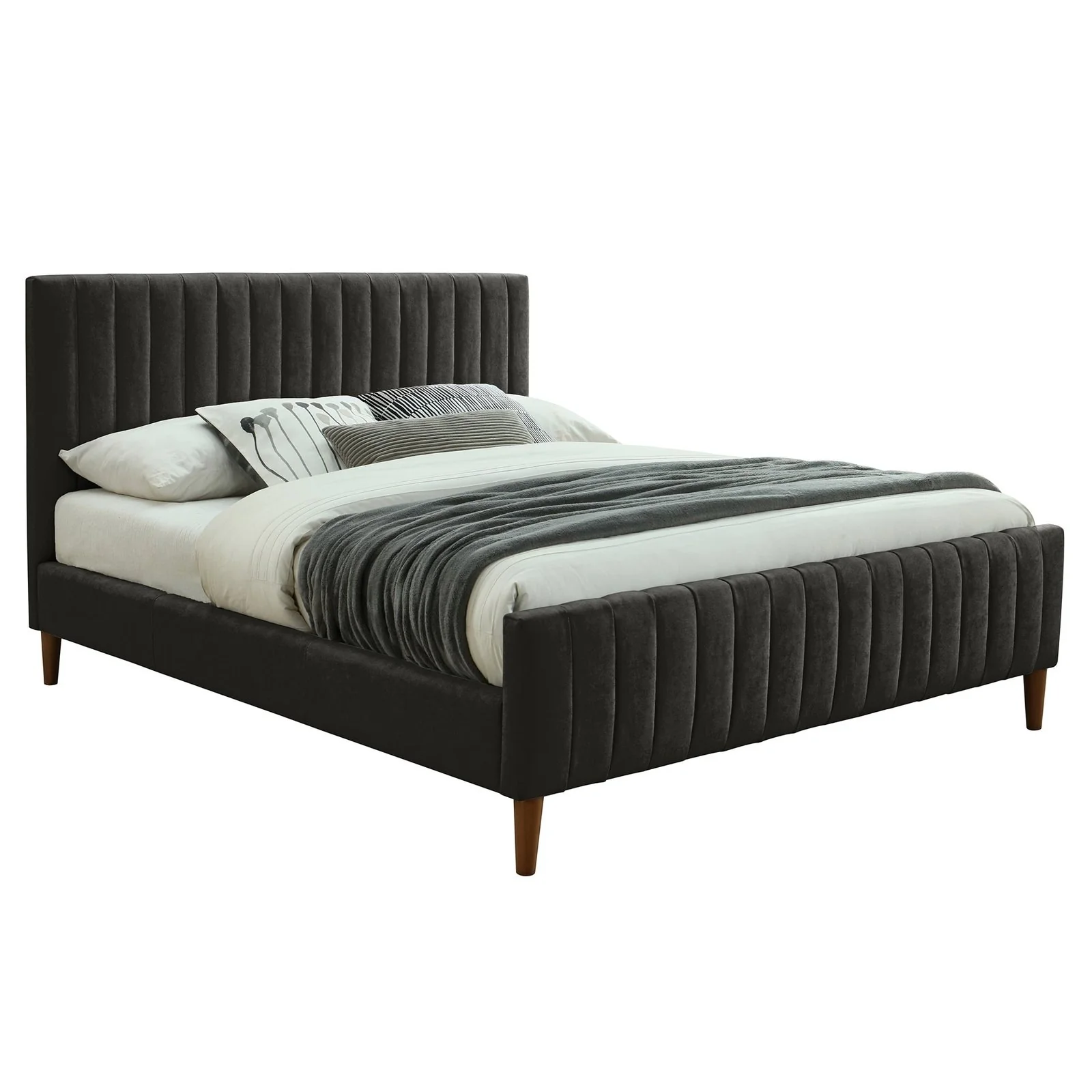 Worldwide Home Furnishings Hannah-60'' Platform Bed-Charcoal 60" Queen Platform Bed 101-622Q-CH - Image 2