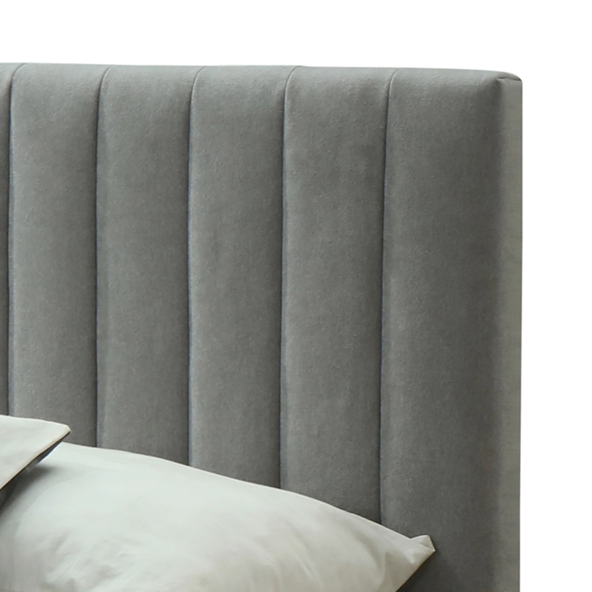 Worldwide Home Furnishings Hannah-60'' Platform Bed-Light Grey 60" Queen Platform Bed 101-622Q-LG - Image 5