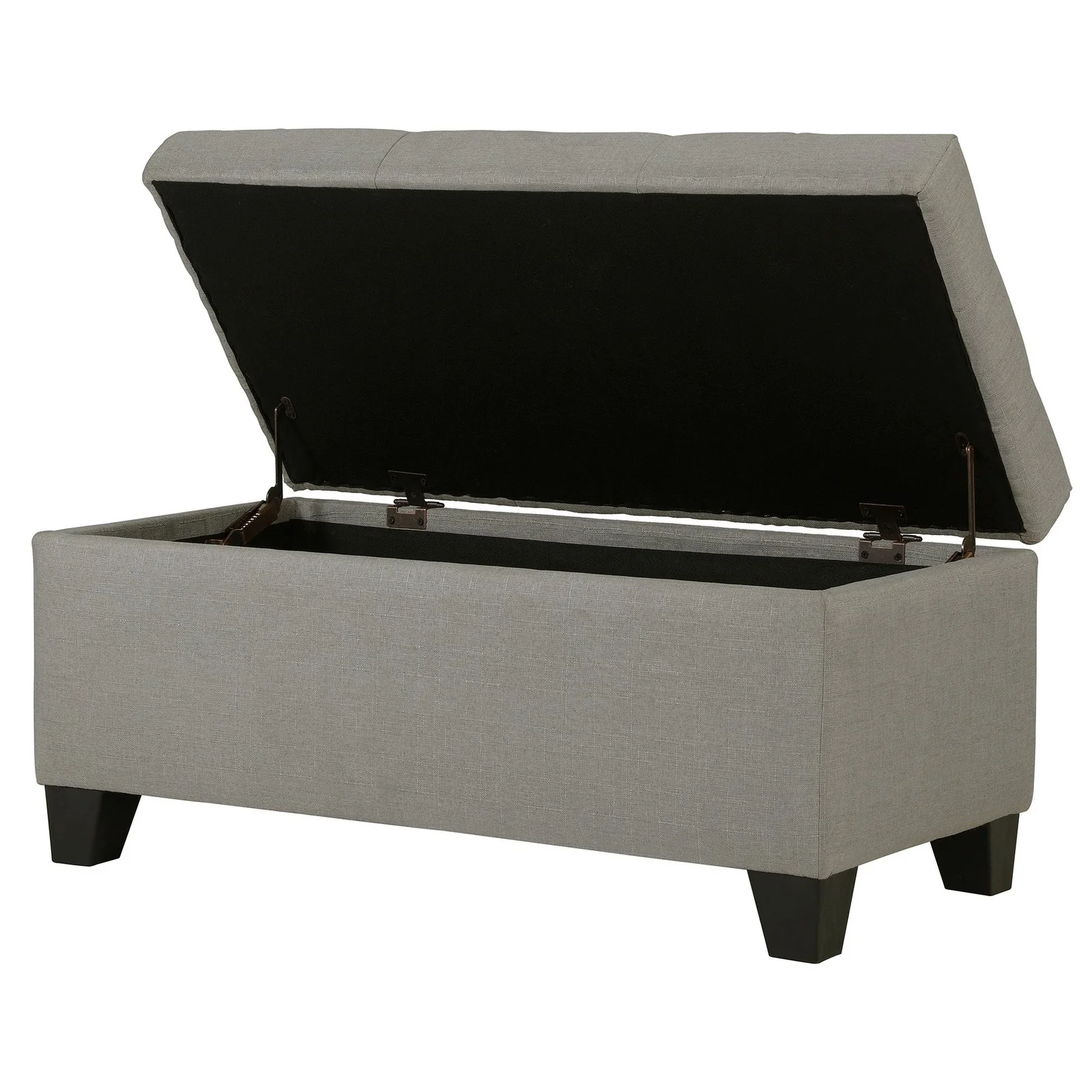 Worldwide Home Furnishings Harper-Storage Ottoman-Light Grey Rectangular Storage Ottoman 402-503LG - Image 3