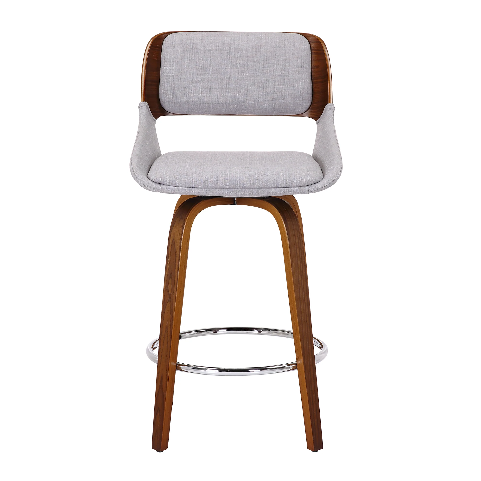 Worldwide Home Furnishings Hudson-26' Counter Stool-Grey Fabric 26" Counter Stool W/Swivel, Fabric 203-582GY - Image 5