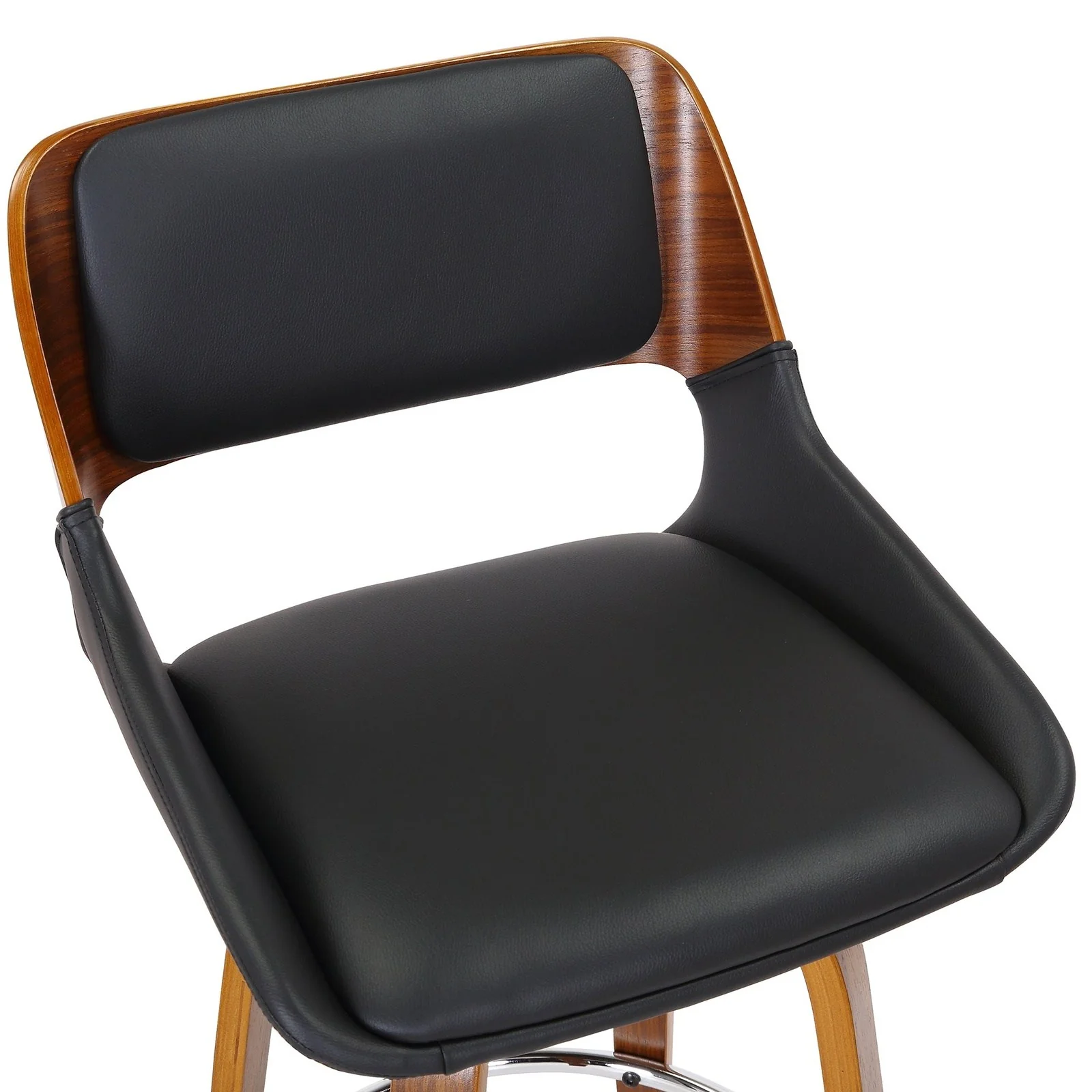 Worldwide Home Furnishings Hudson-26' Counter Stool Pu-Black 26" Counter Stool W/Swivel, Faux Leather 203-582PUBK - Image 6