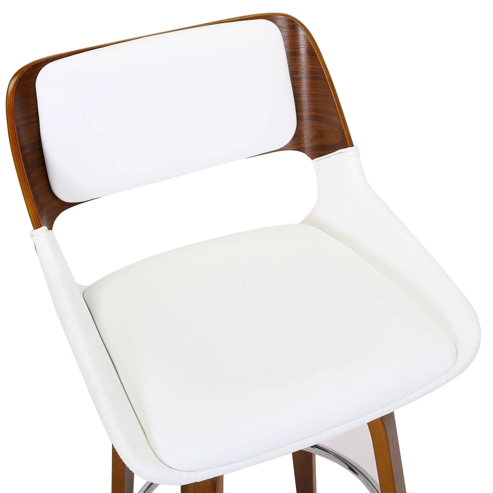 Worldwide Home Furnishings Hudson-26' Counter Stool Pu-White 26" Counter Stool W/Swivel, Faux Leather 203-582PUWT - Image 6