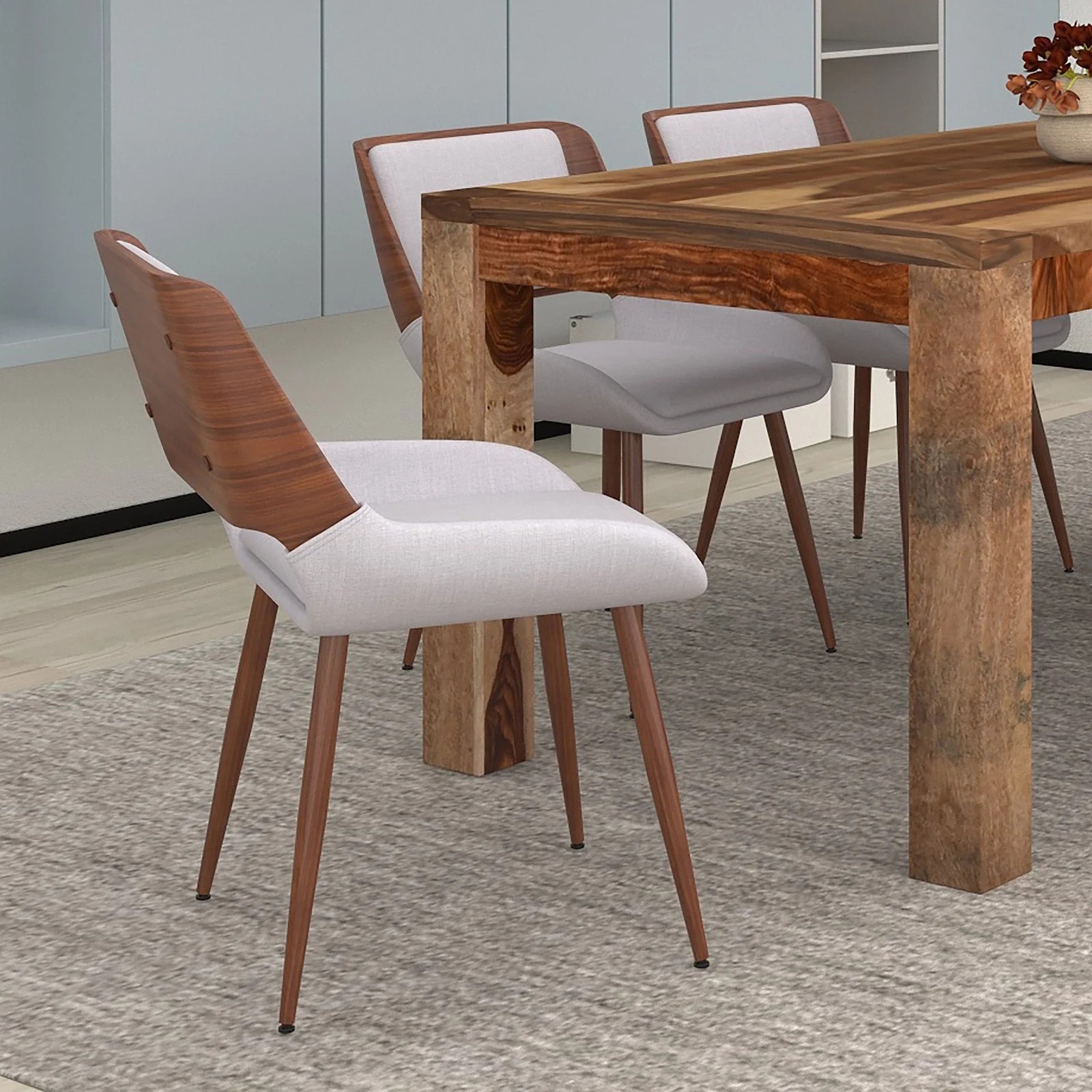 Worldwide Home Furnishings Hudson-Side Chair-Grey Fabric Side Chair, Fabric 202-582GY